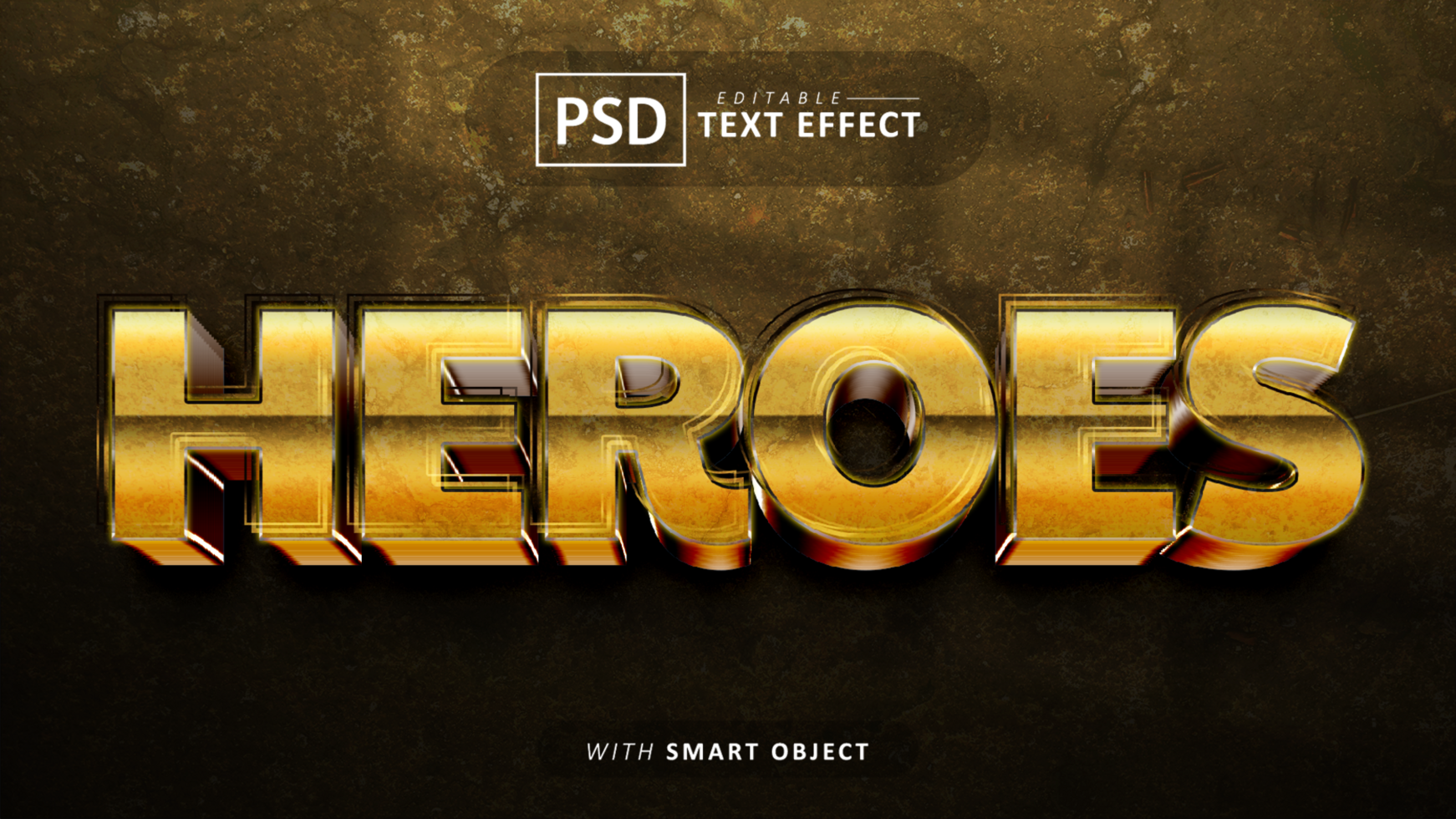 Heroes 3d text effect editable psd