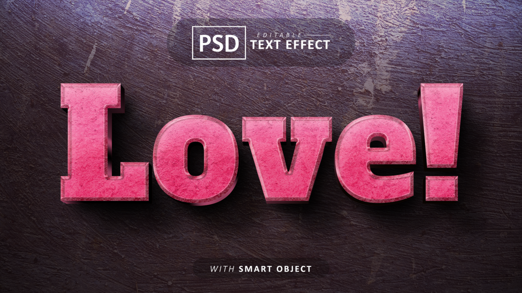 Love 3d text effect editable psd