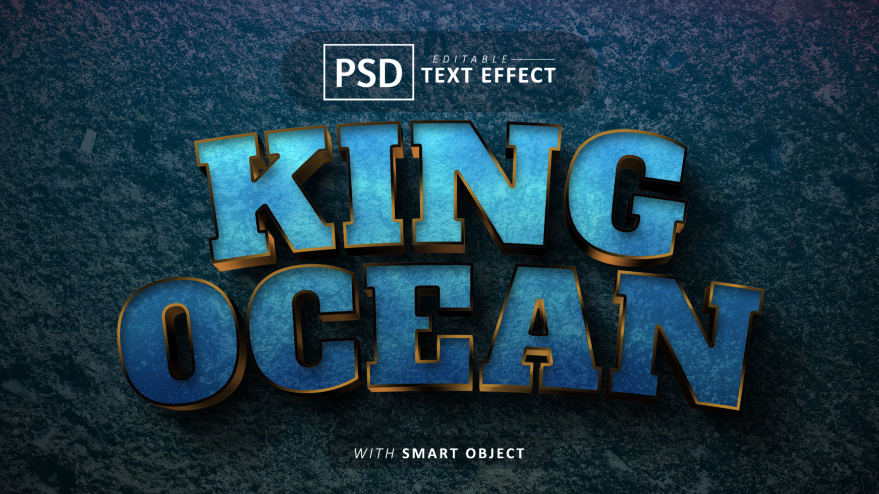 King of the ocean text effect editable psd