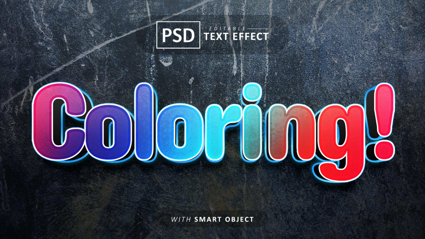 Coloring 3d text effect editable psd