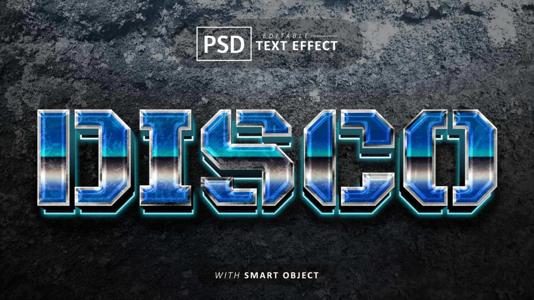 Disco 3d text effect editable psd