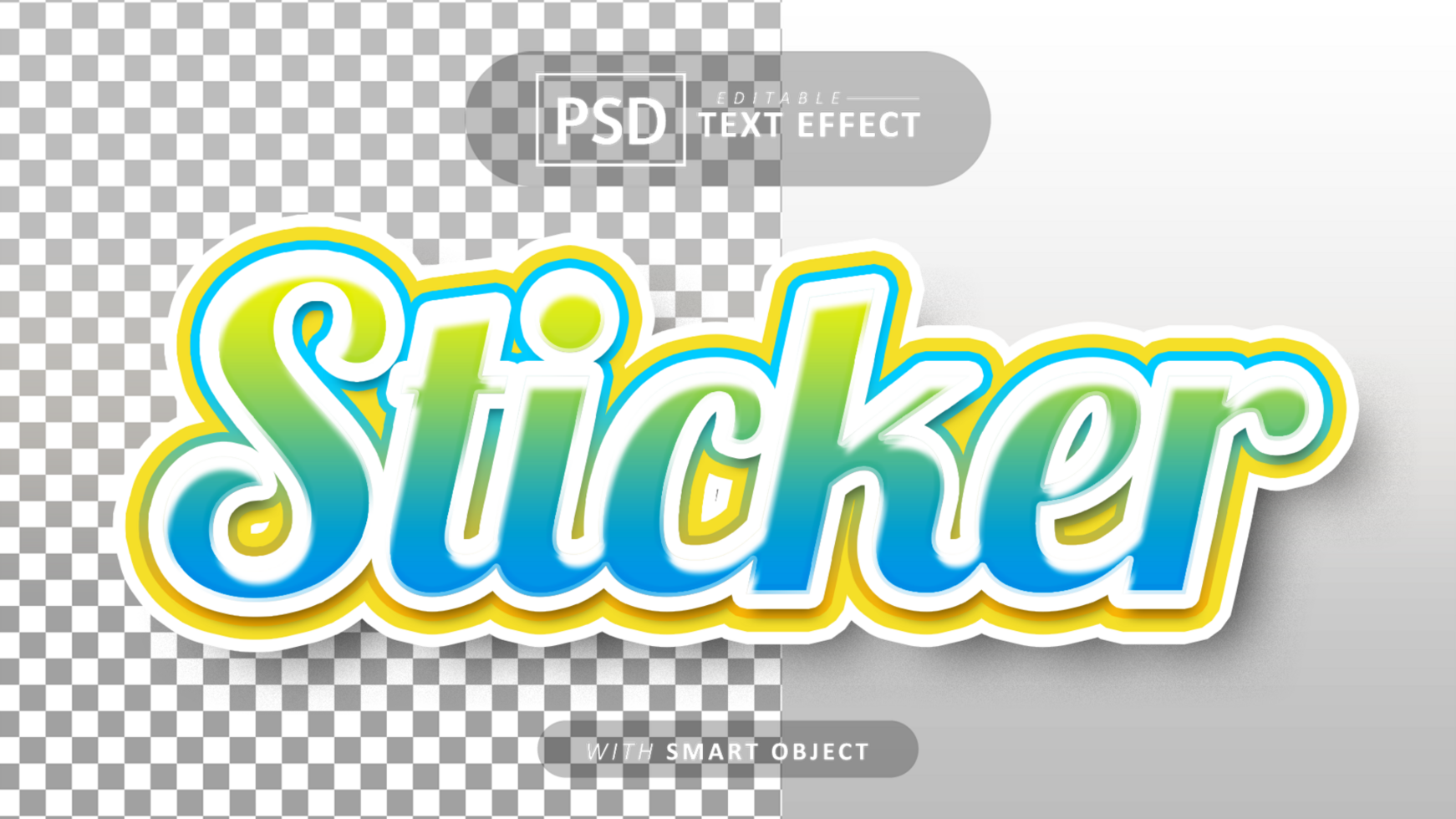 Sticker text - editable 3d font effects psd