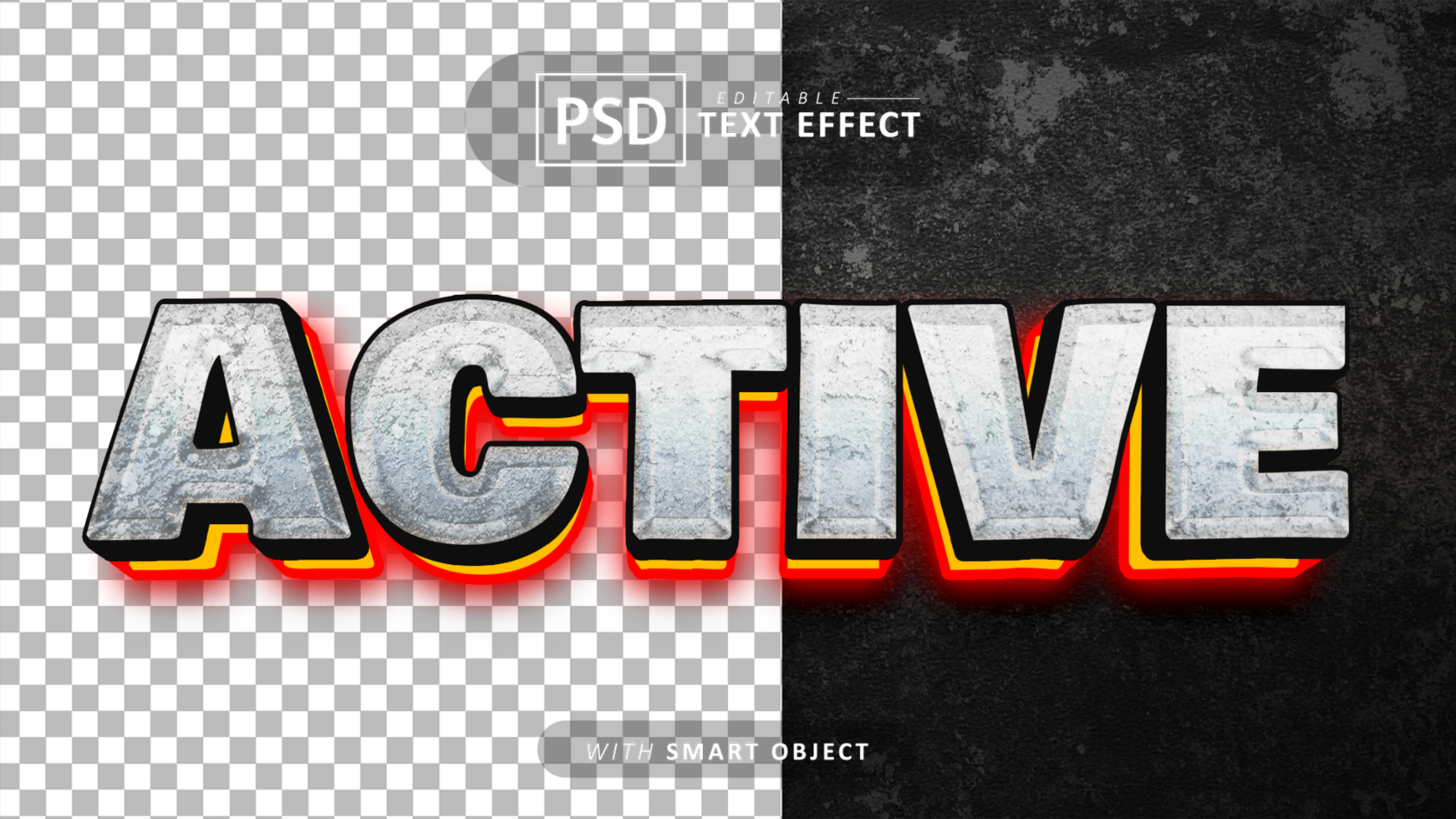 Active text - editable 3d font effects psd