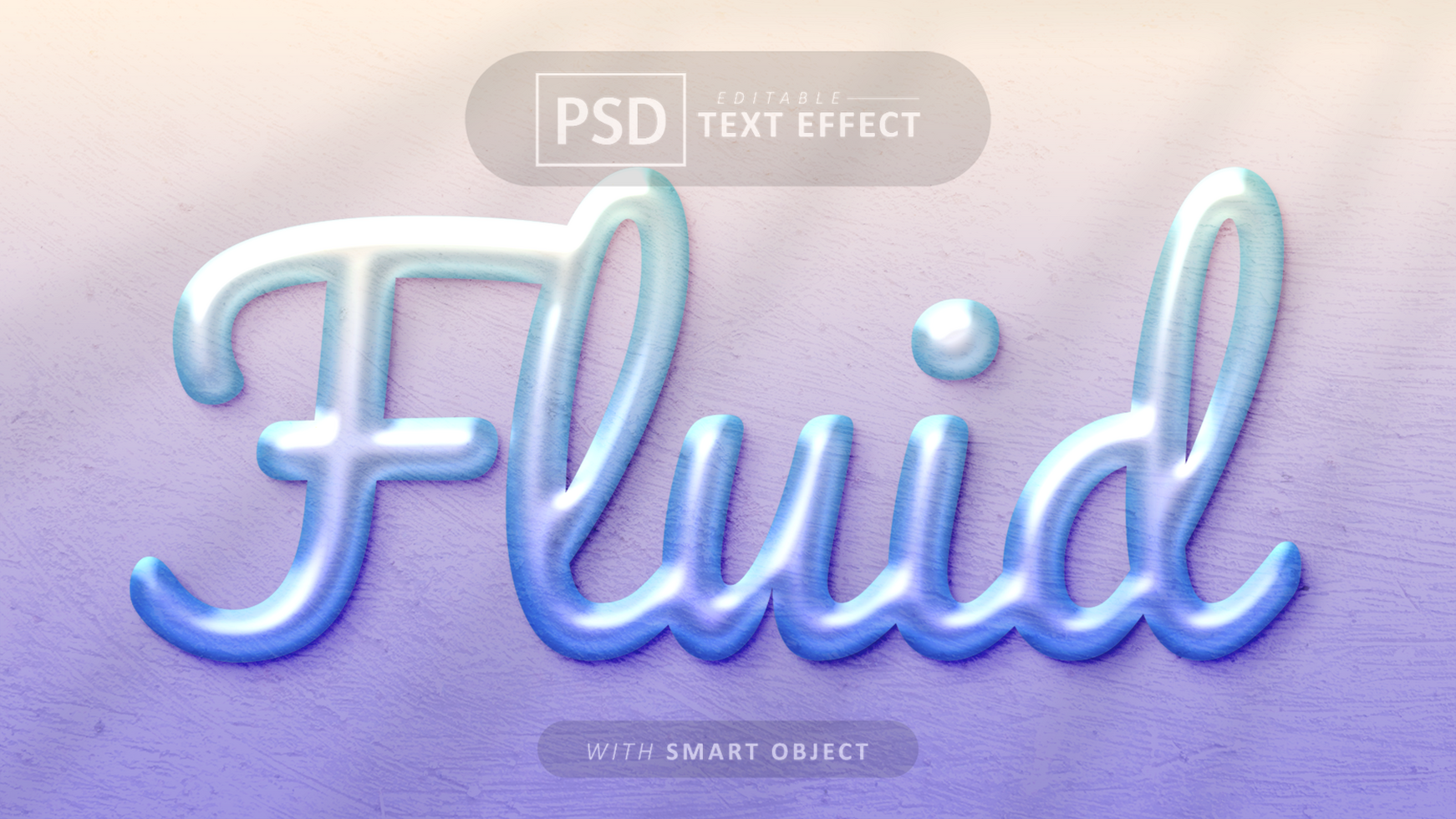 Fluid text effect editable psd