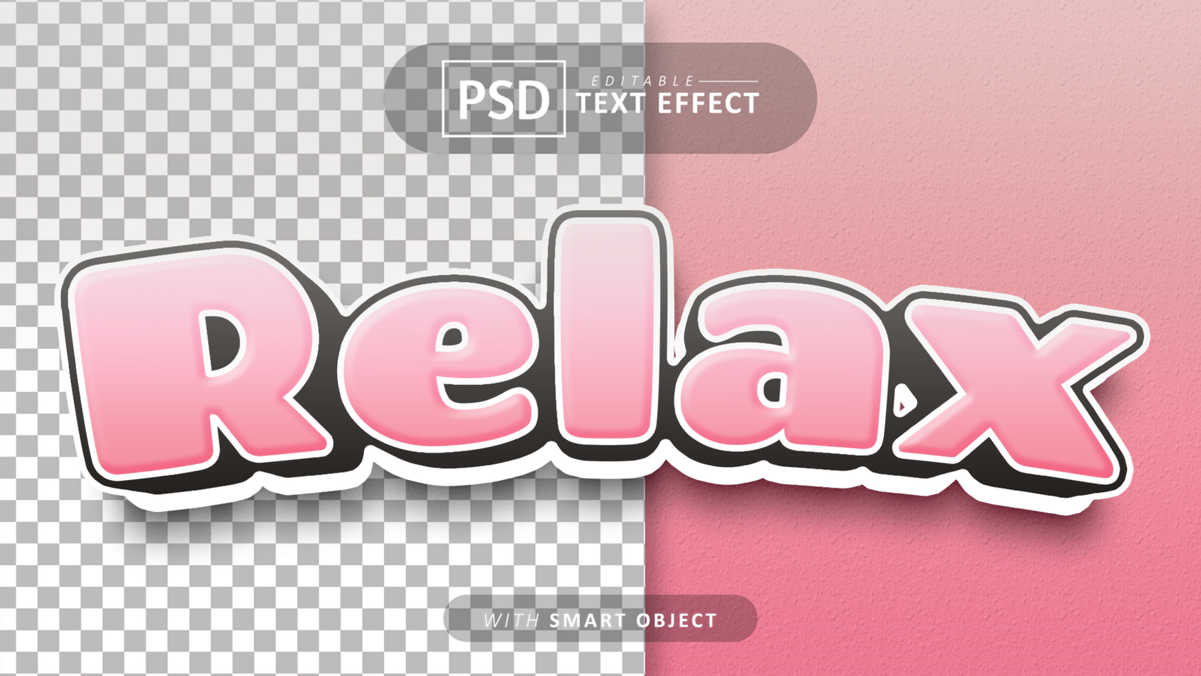 Relax text - editable 3d font effects psd