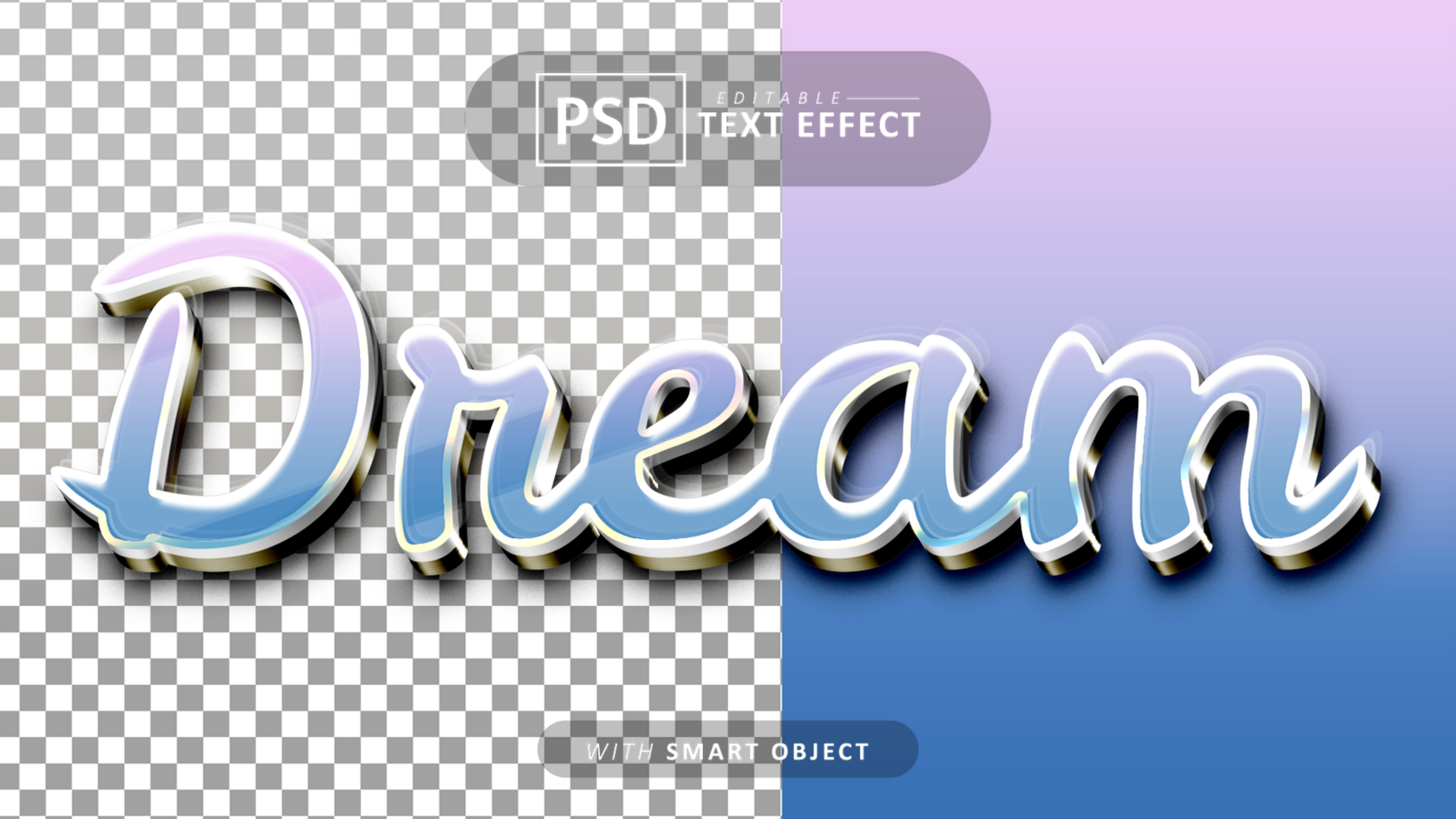 Dream text - editable 3d font effects psd