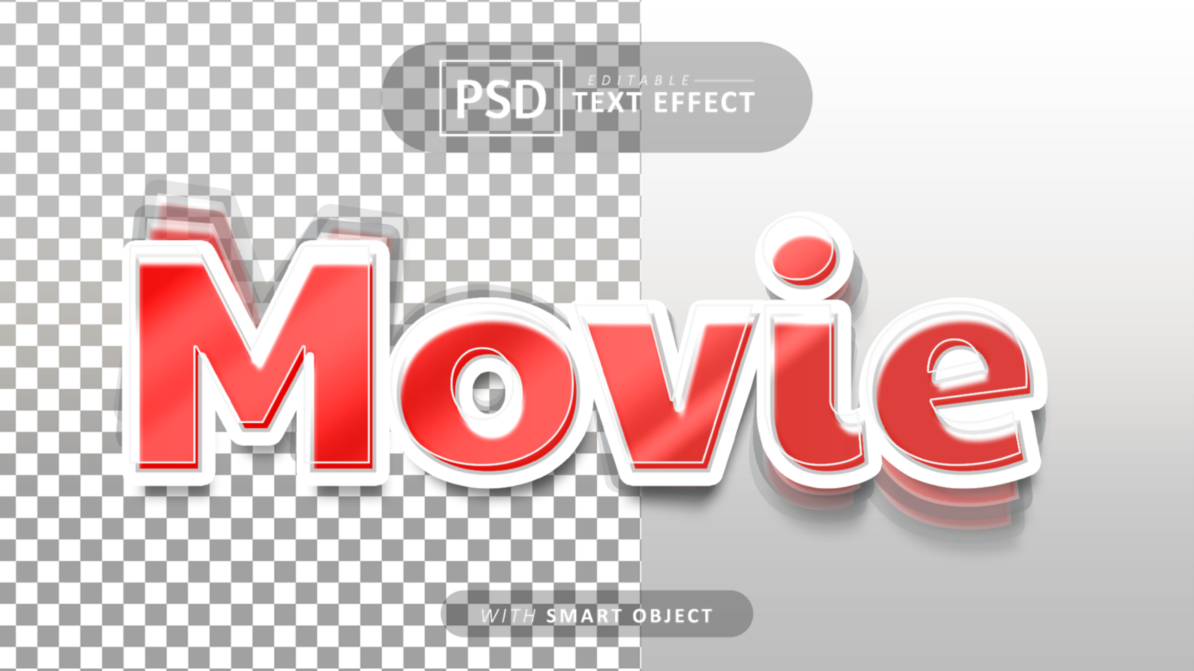 Movie 3d text effect editable psd