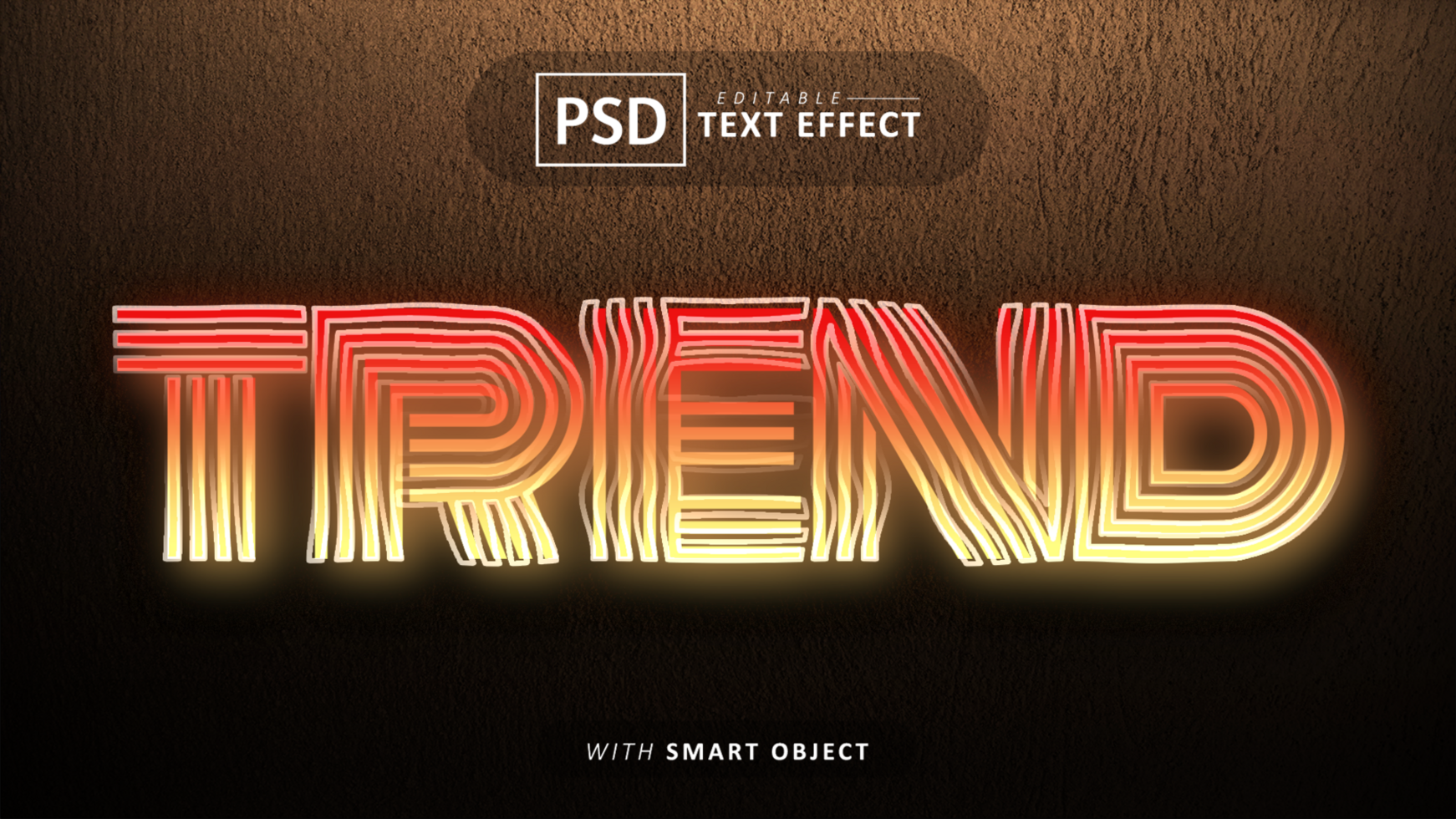 Trend text - editable neon font effects psd
