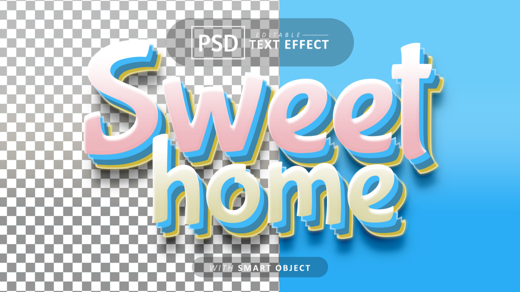 Sweet home 3d text effect editable psd