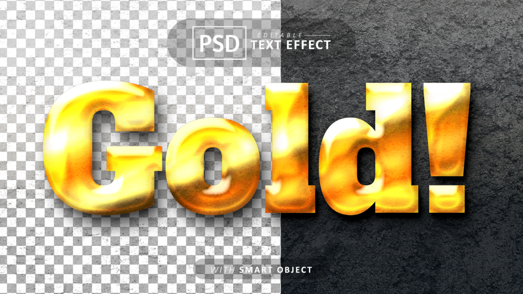Gold text effect editable psd