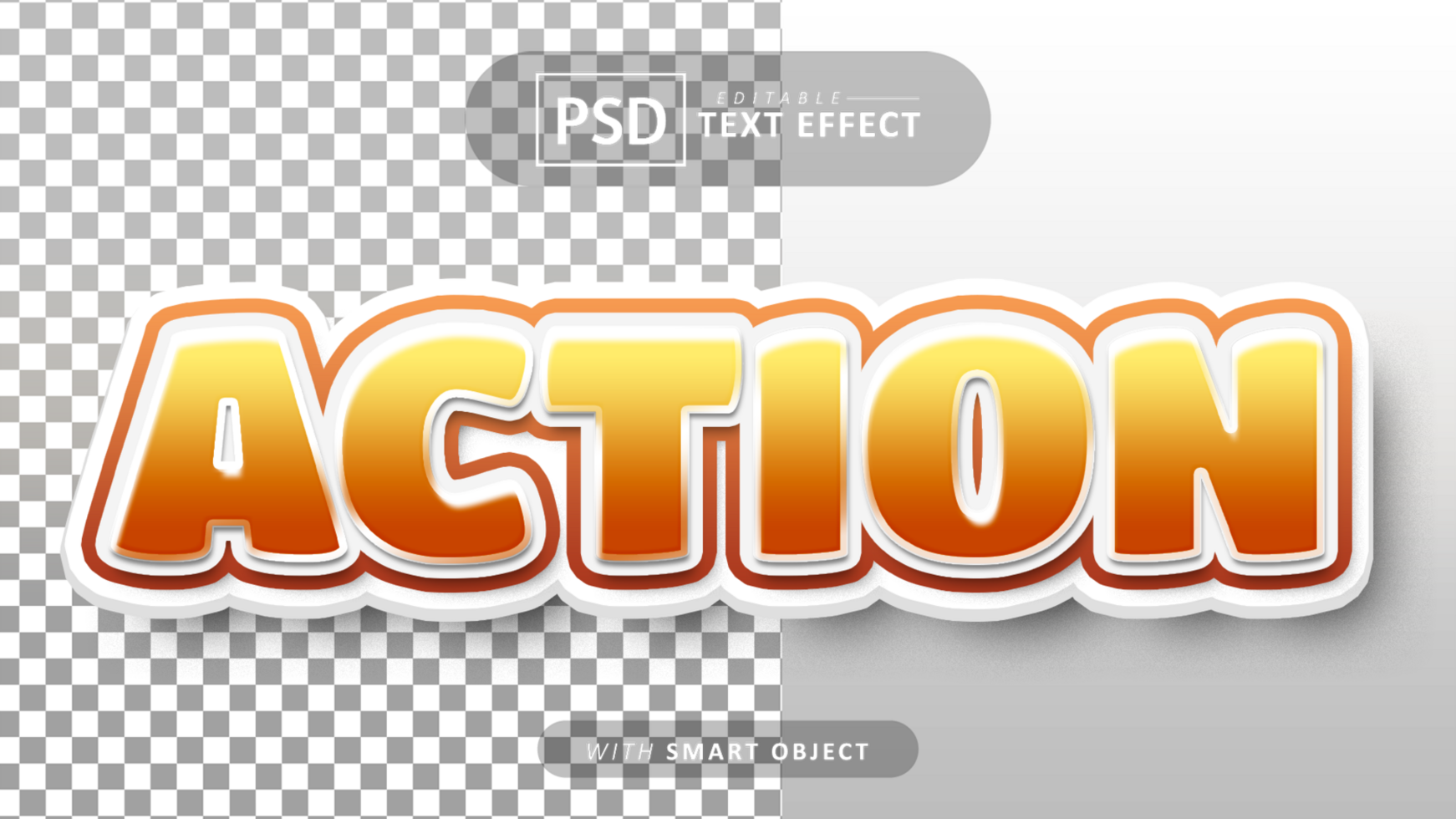 Action 3d text effect editable psd