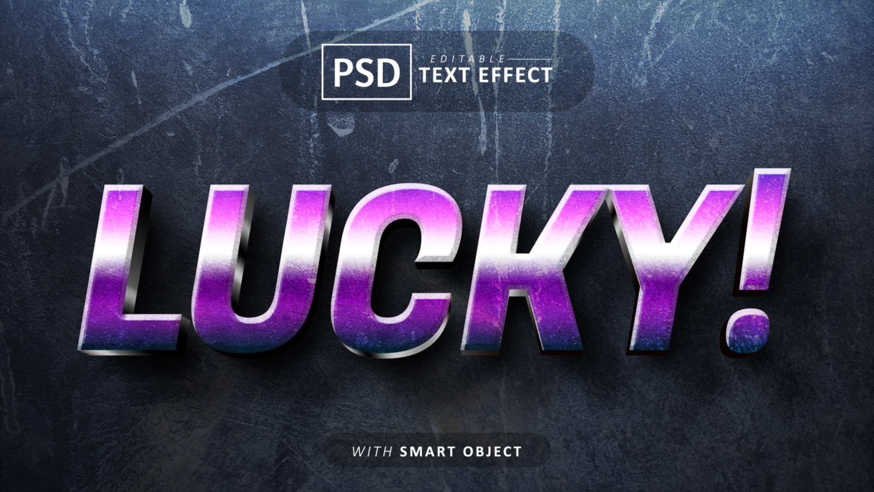 Lucky 3d text effect editable psd