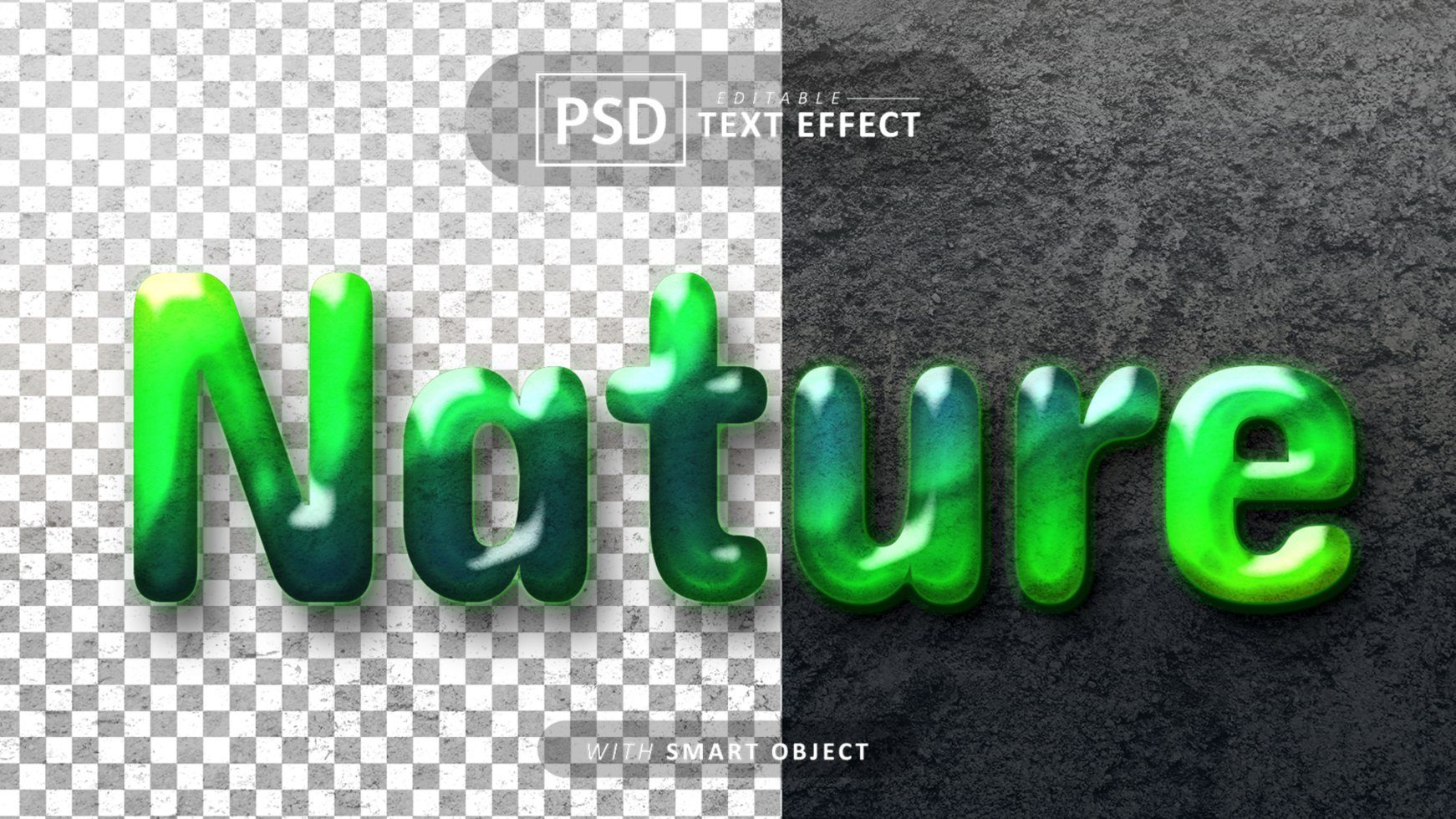 Nature text effect editable psd