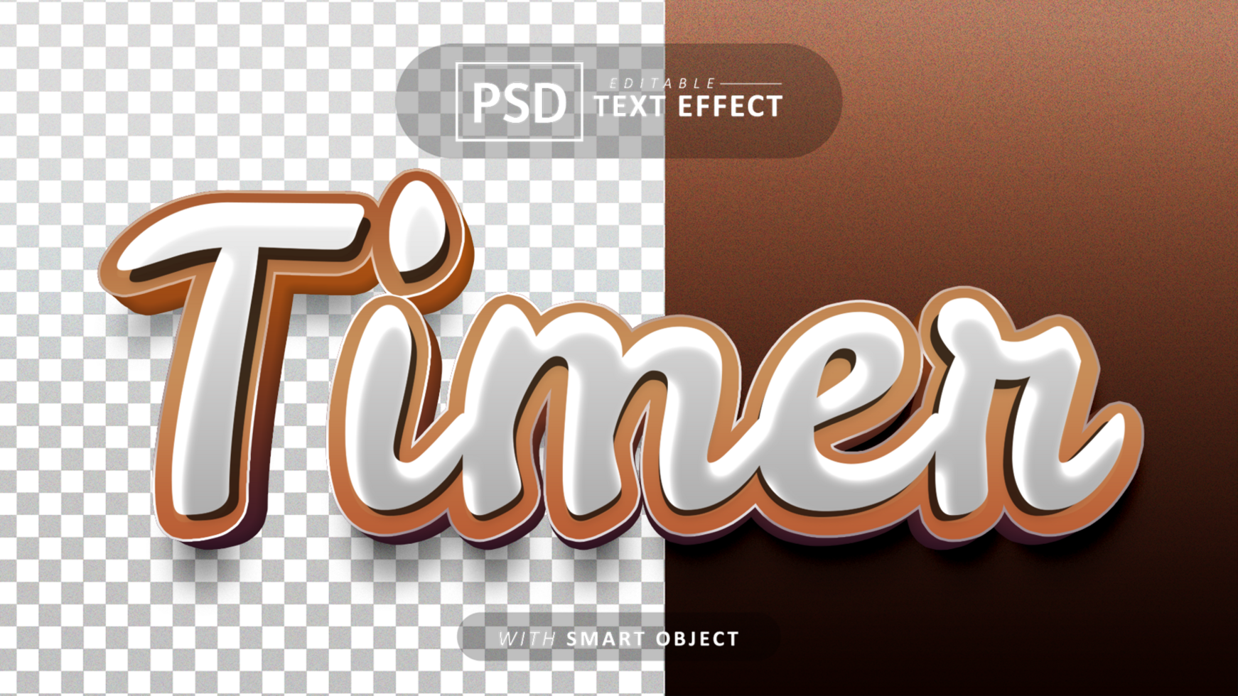 Timer text - editable 3d font effects psd
