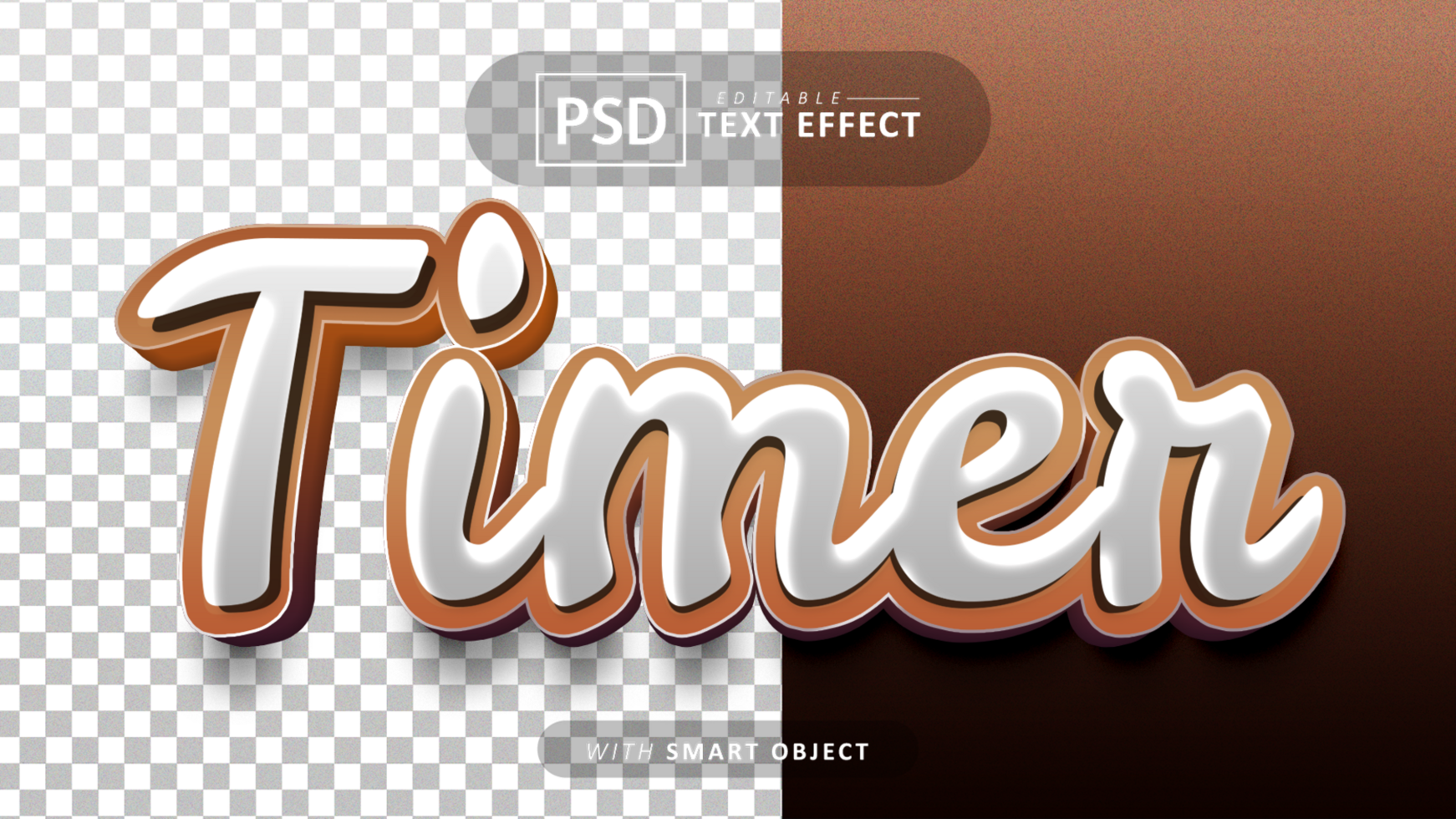 timer tekst - bewerkbare 3d doopvont Effecten psd