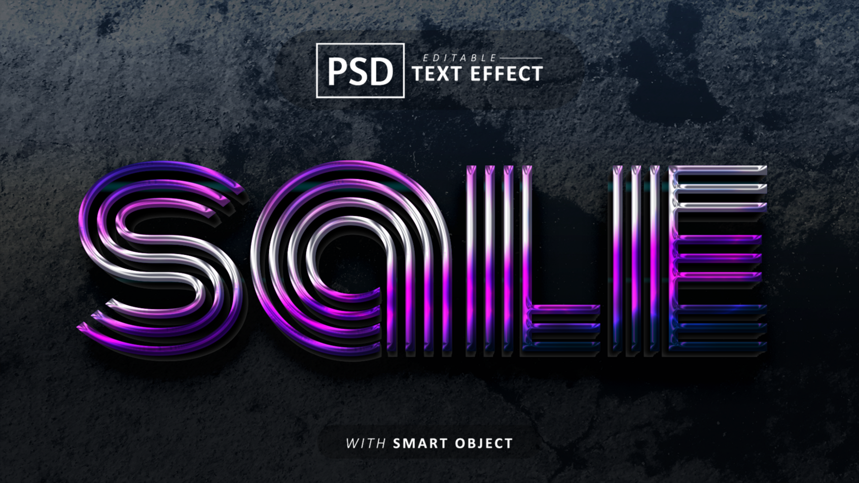 Sale line style text effect psd