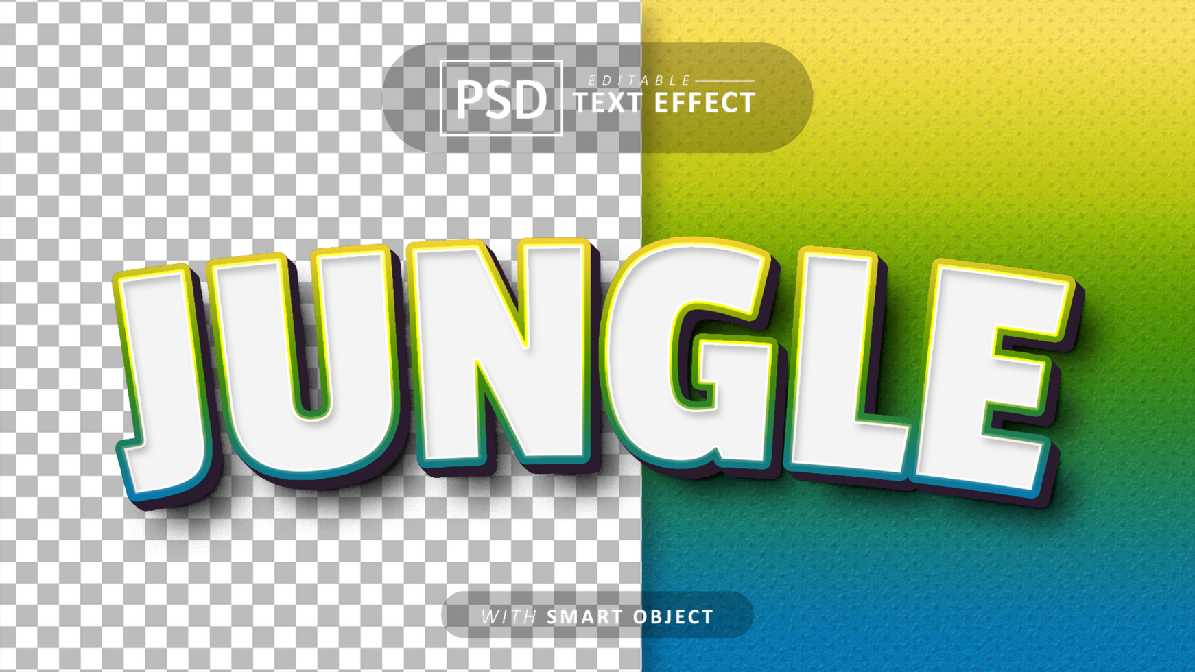 Jungle text - editable 3d font effects psd