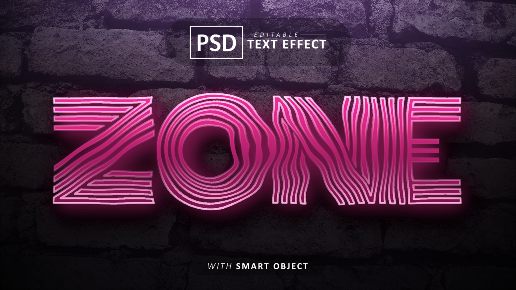 Zone text - editable neon font effects psd