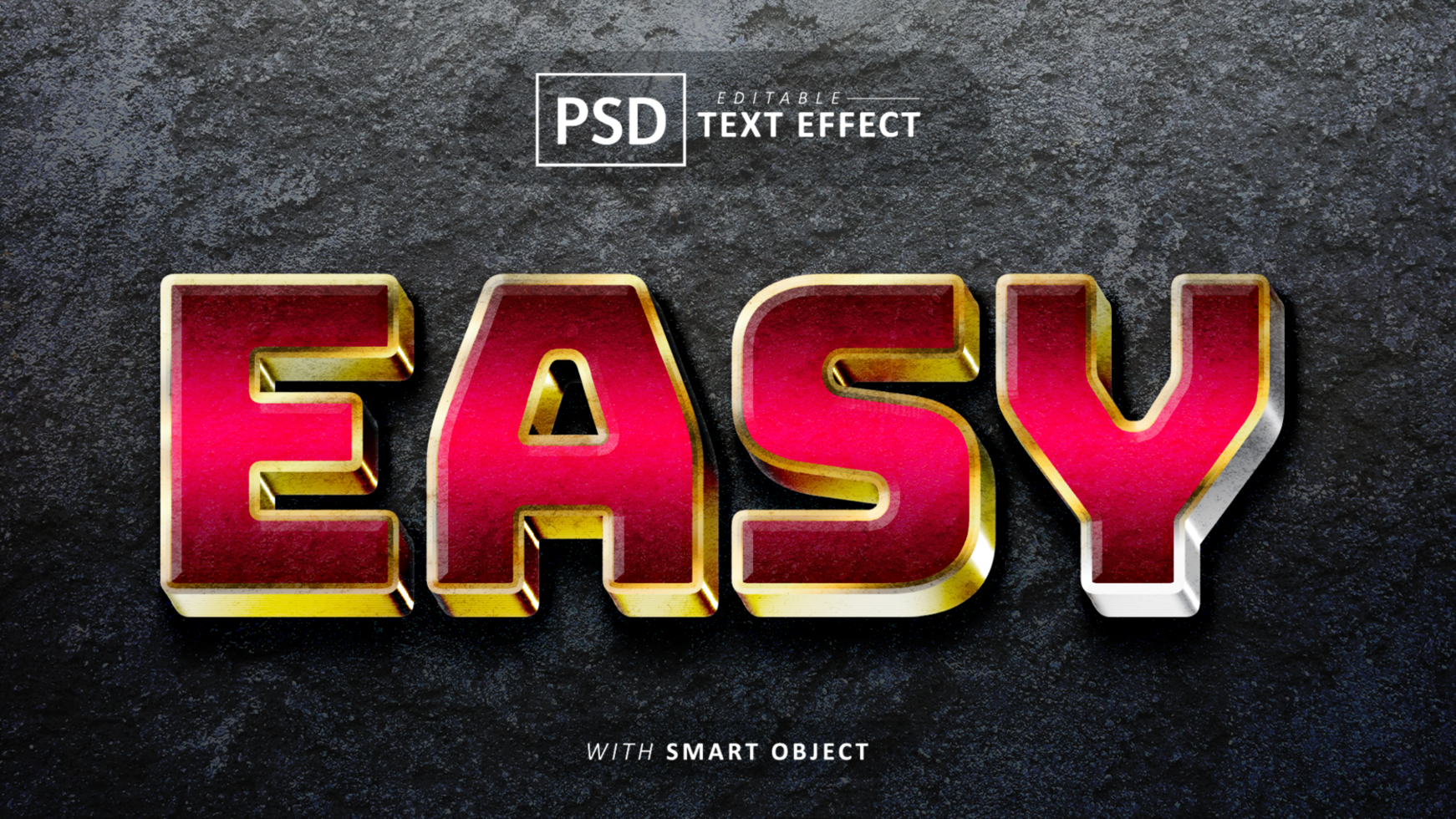 Easy 3d text effect editable psd