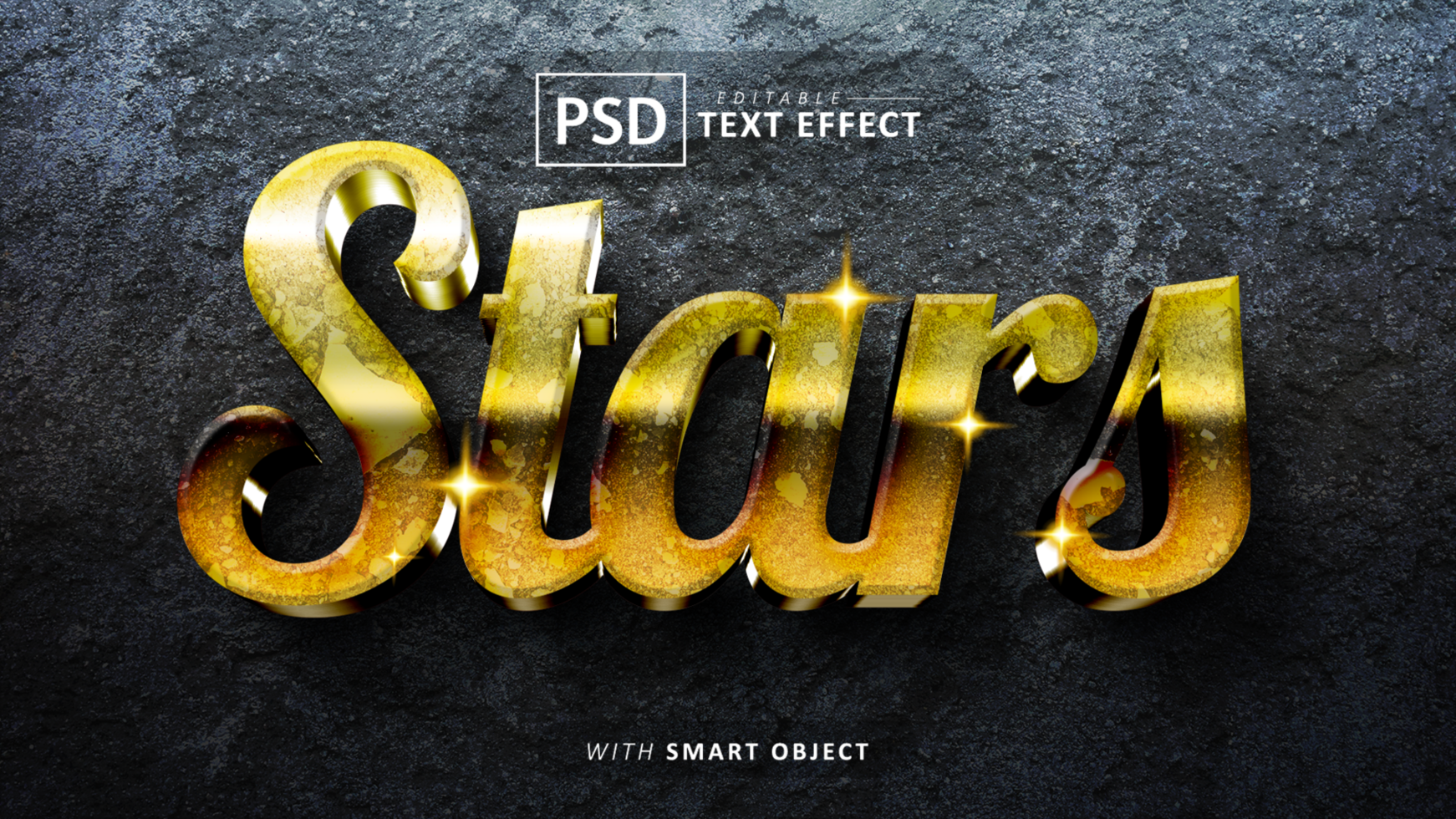 Star 3d text effect editable psd