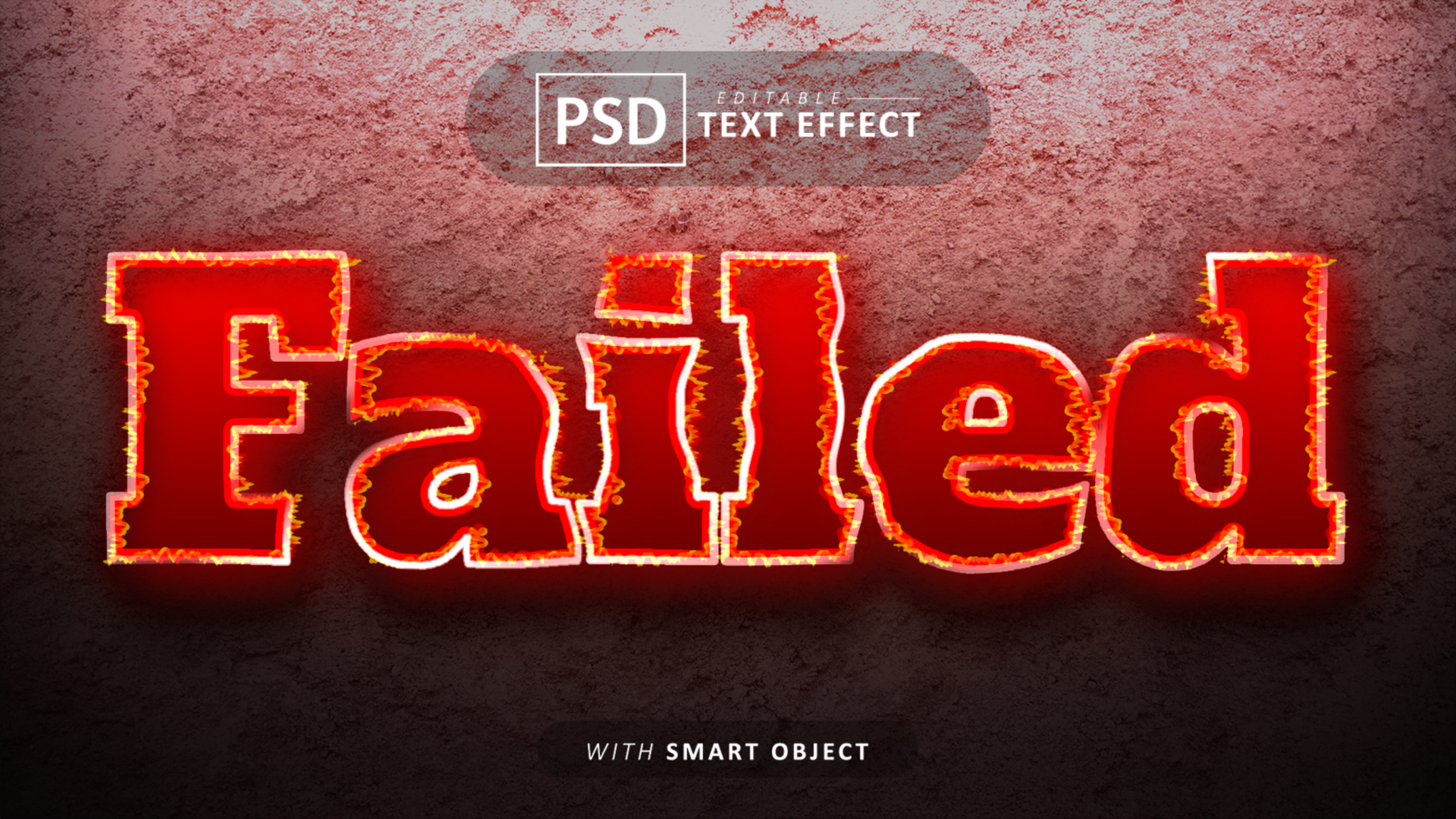 Failed text - editable neon font effects psd