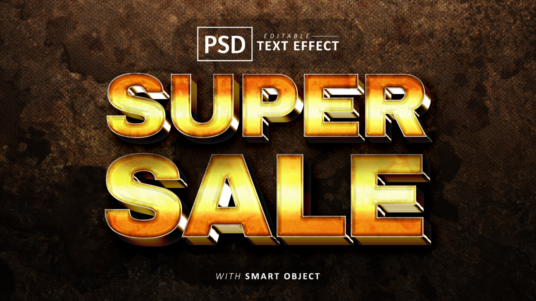 Super sale text - editable 3d font effect psd