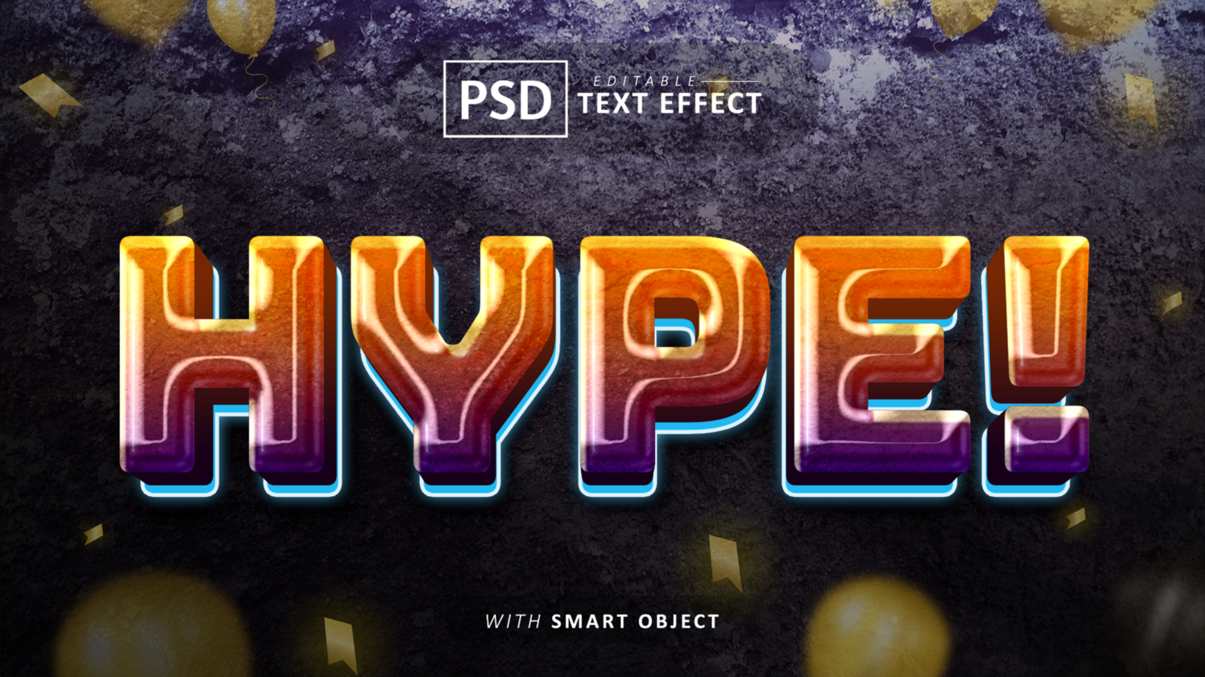 Hype text - editable 3d font effects psd