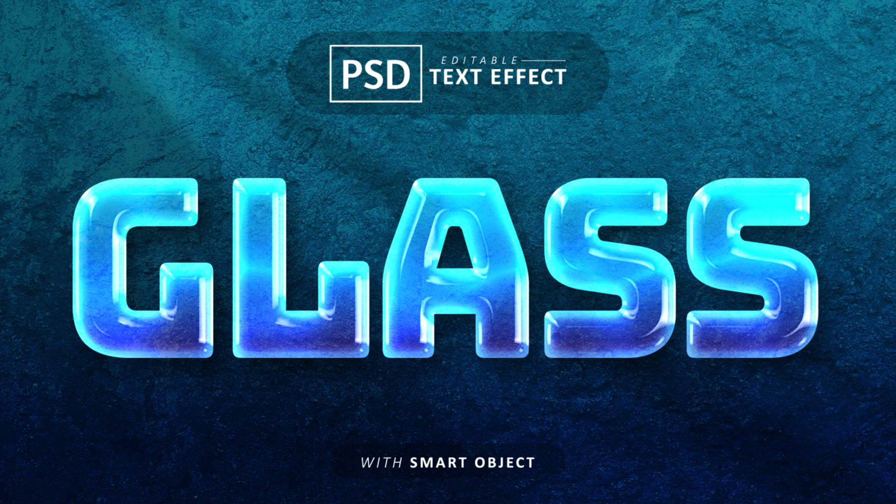 Glass text - editable font effect psd