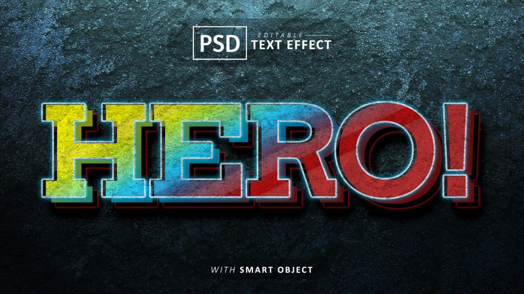 Hero text - editable 3d font effects psd