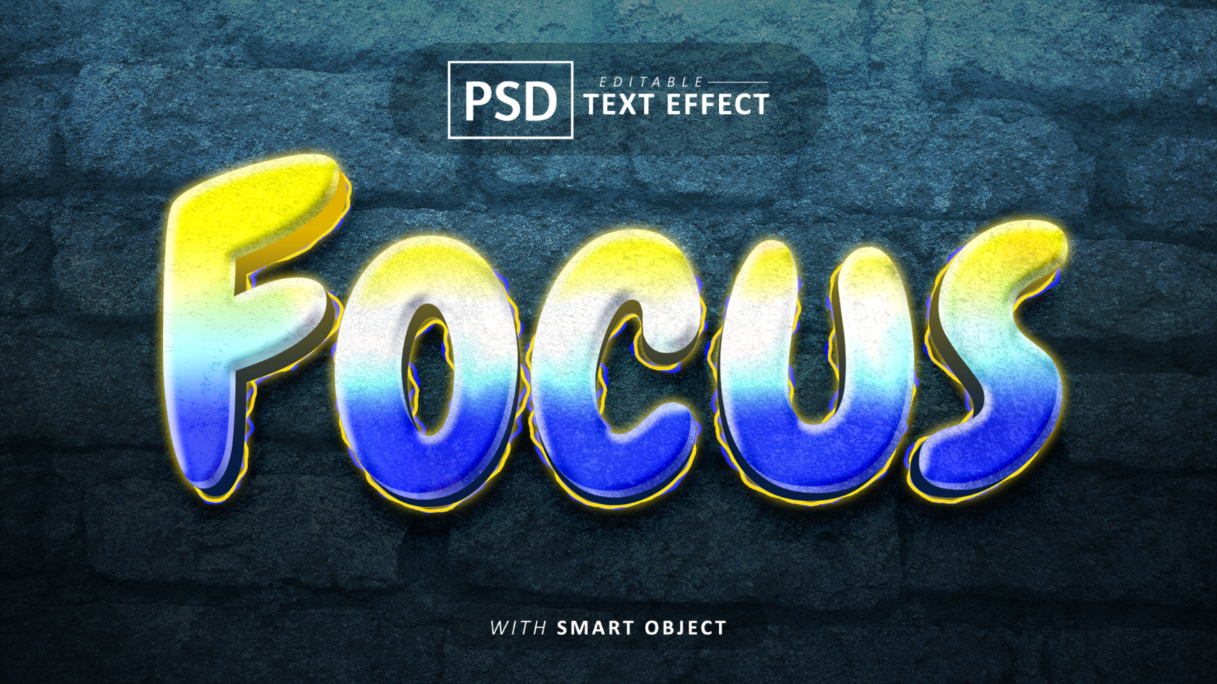 Focus text - editable 3d font effects psd