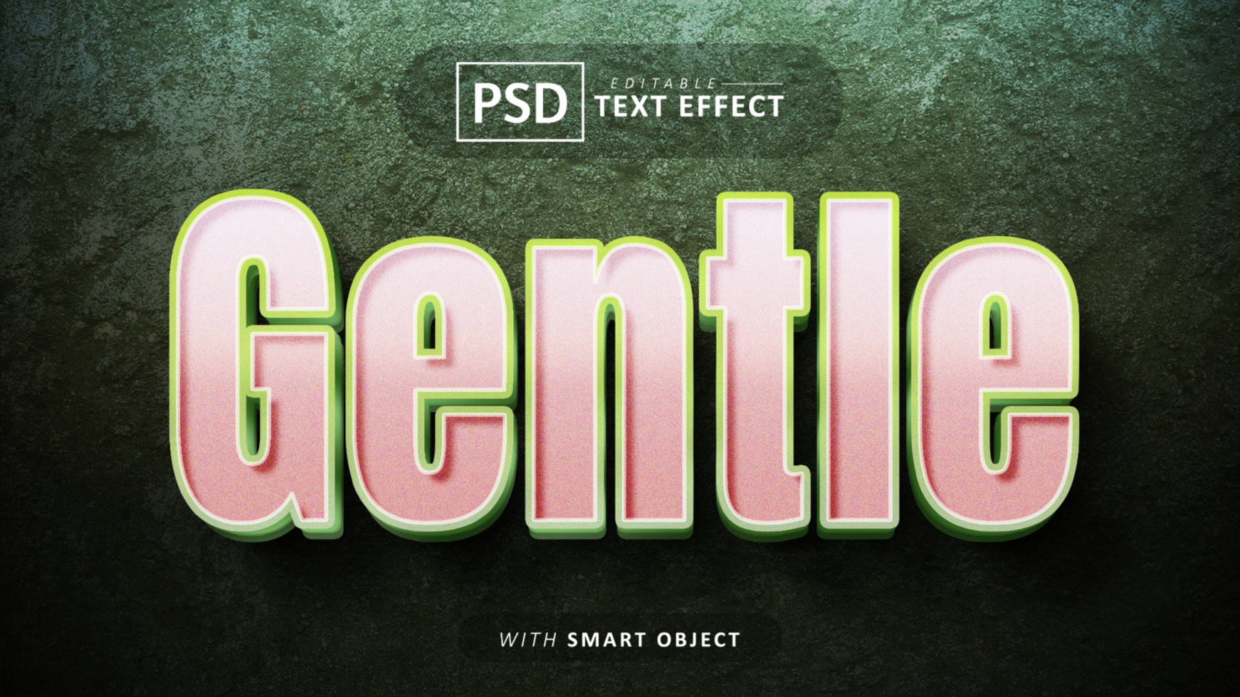 Gentle text - editable 3d font effects psd