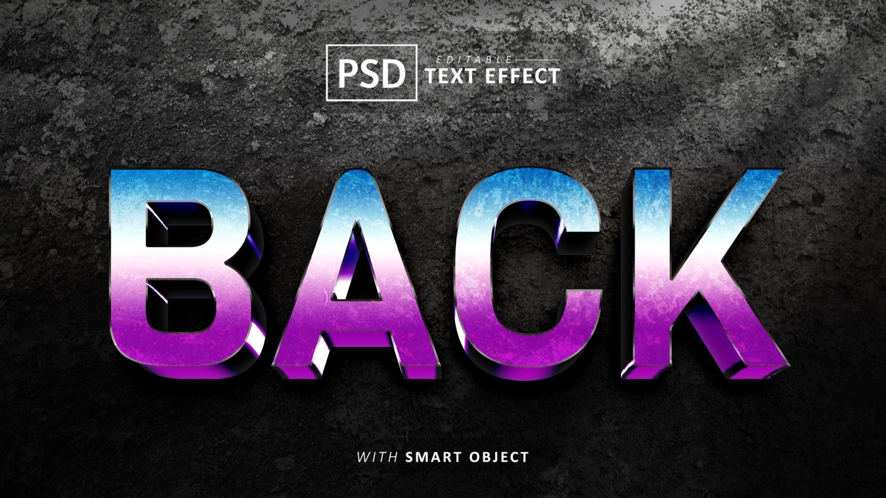 Back text - editable 3d font effects psd