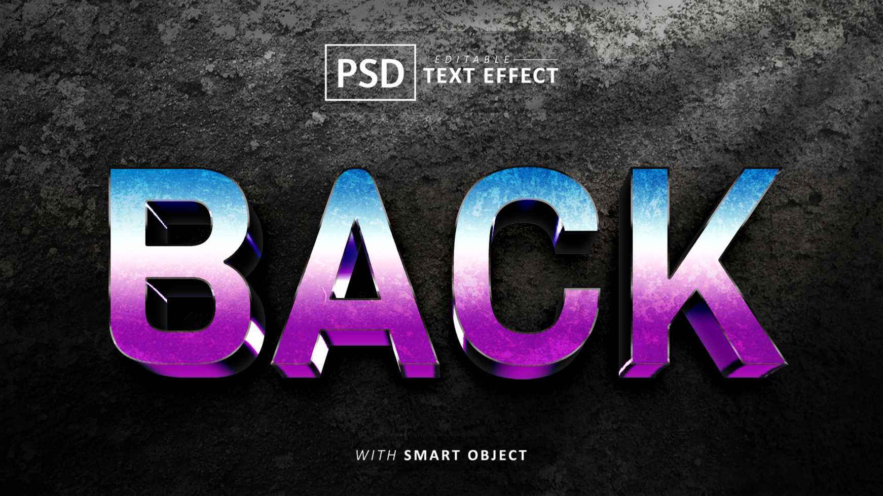 zurück Text - - editierbar 3d Schriftart Auswirkungen psd