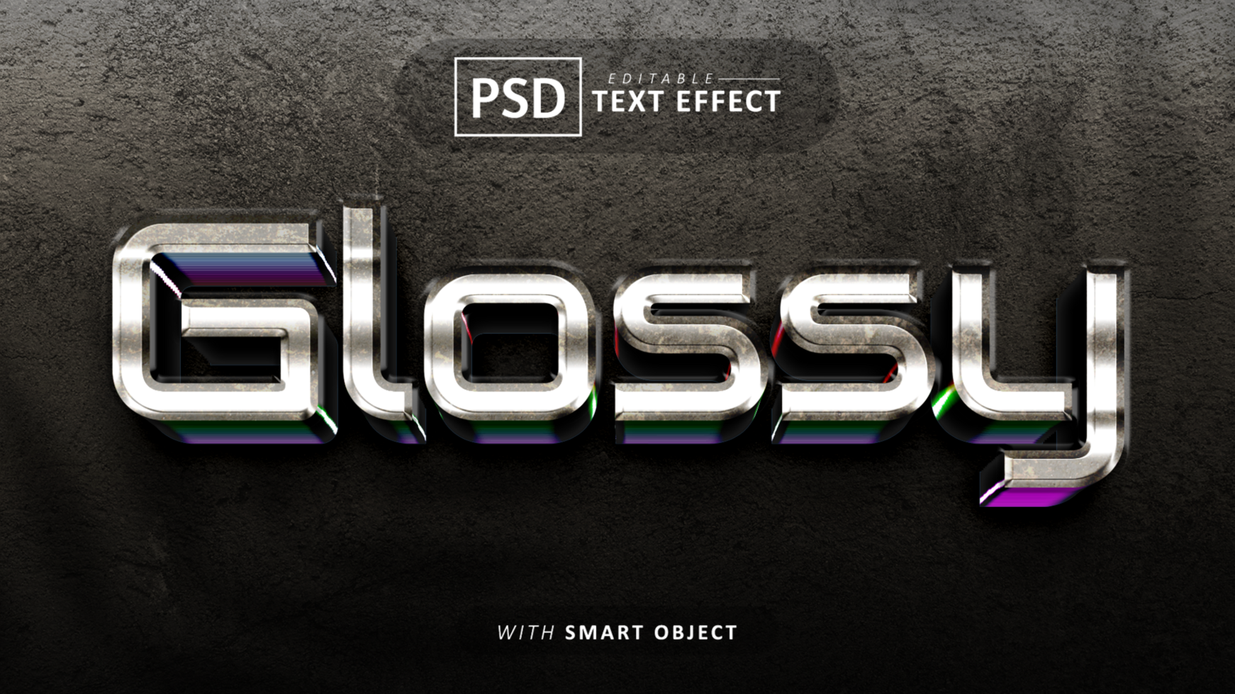 Glossy text - editable font effect psd