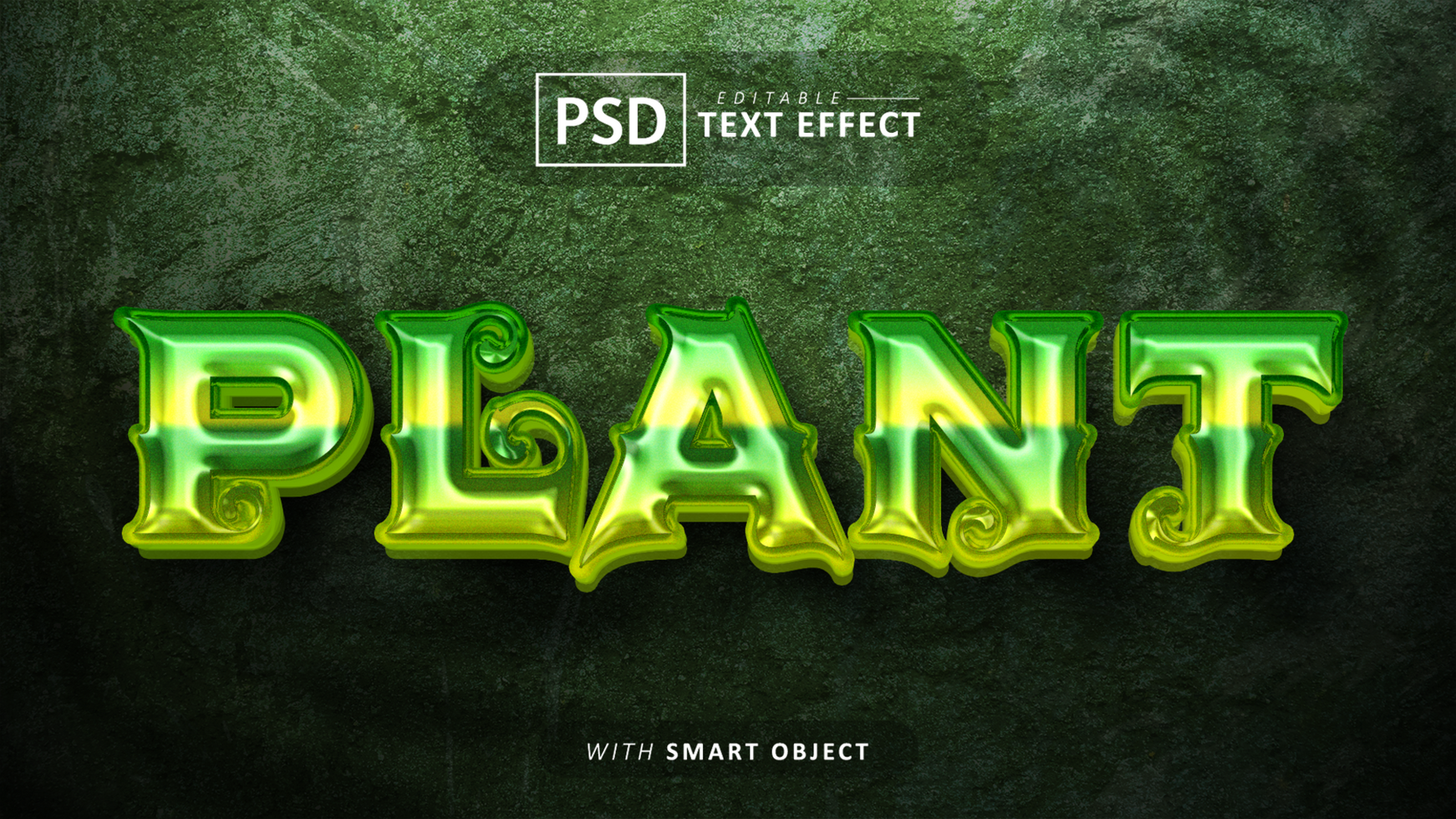 Plant text - editable 3d font effects psd