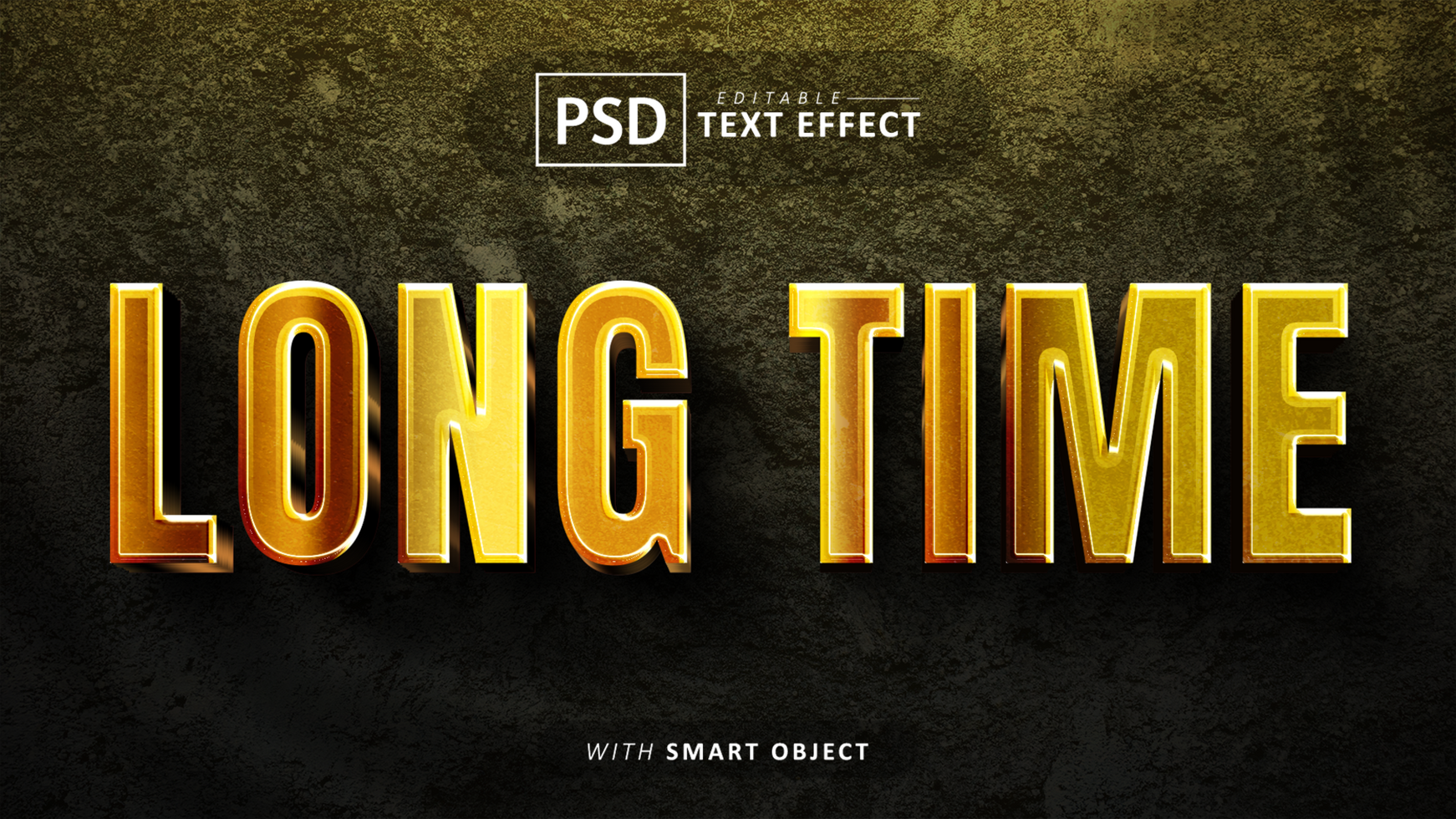 Long time text - editable 3d font effect psd