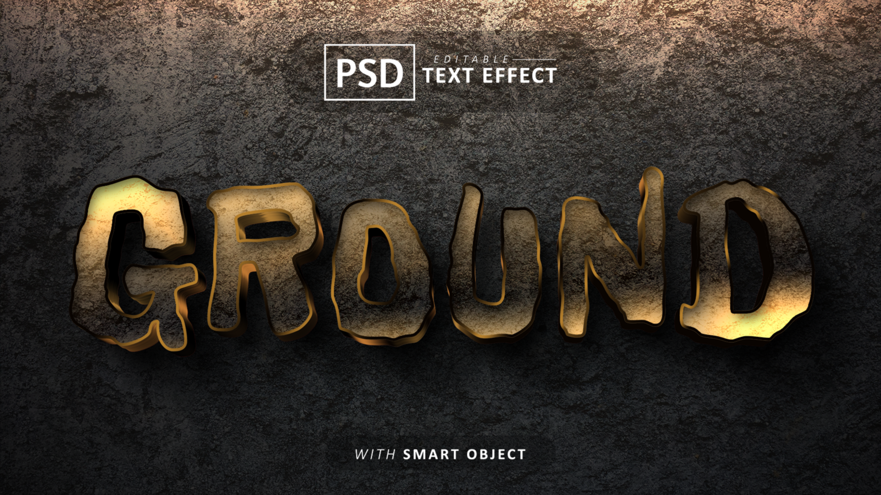 Ground text - editable 3d font effects psd