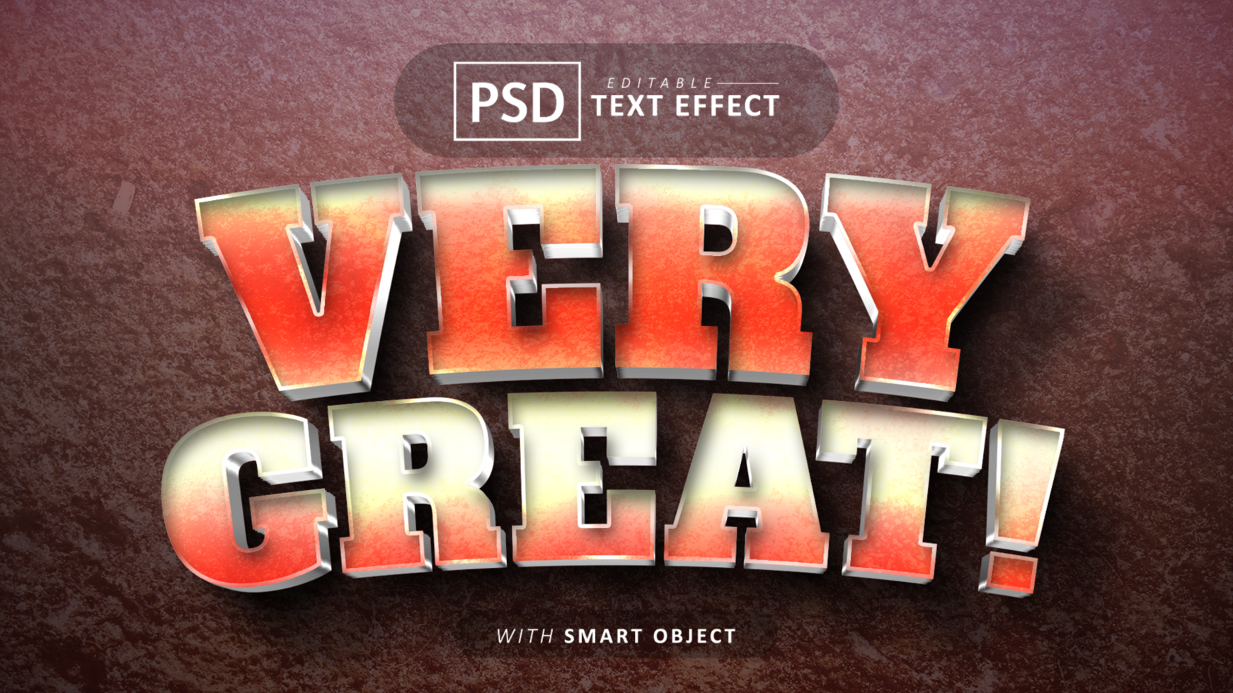 Very great text - editable 3d font effects psd