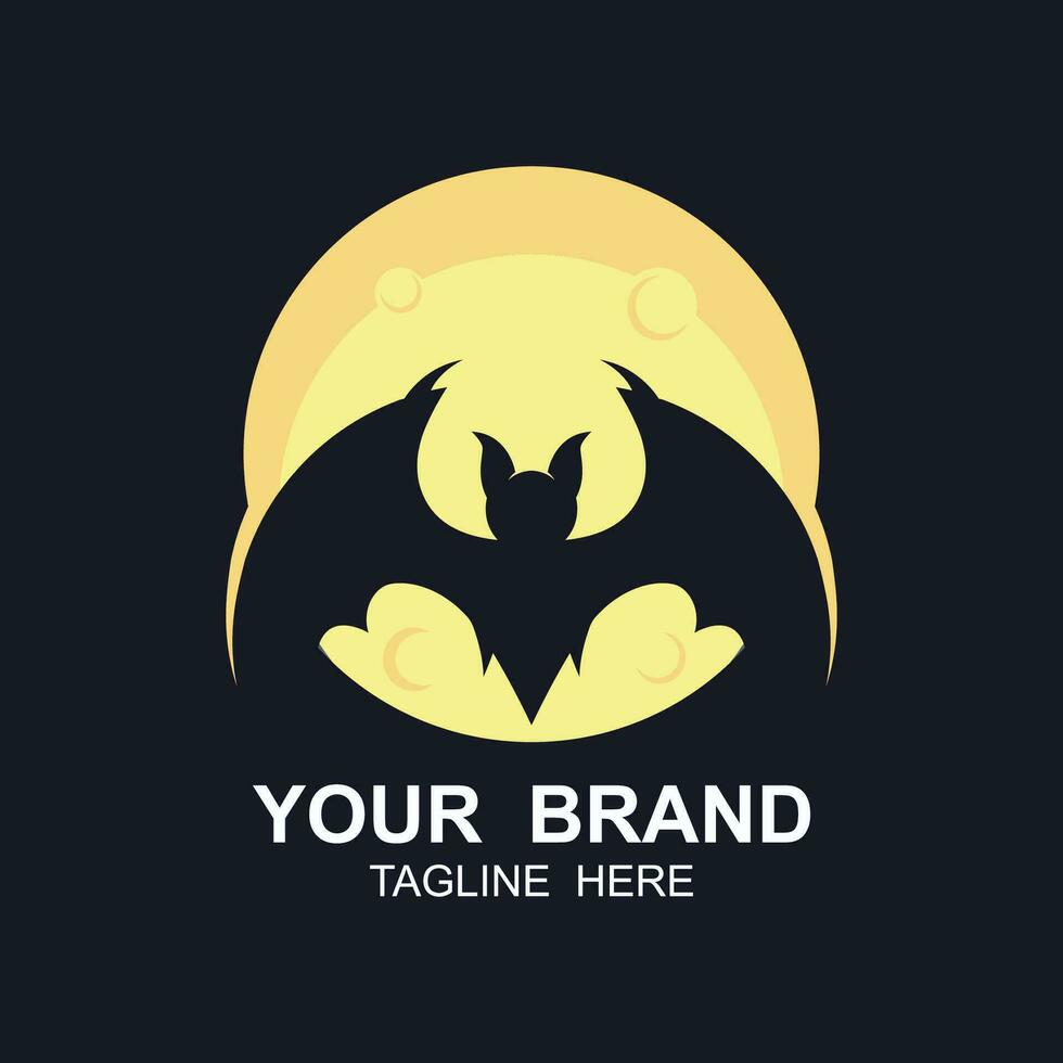 bat vector icon logo template