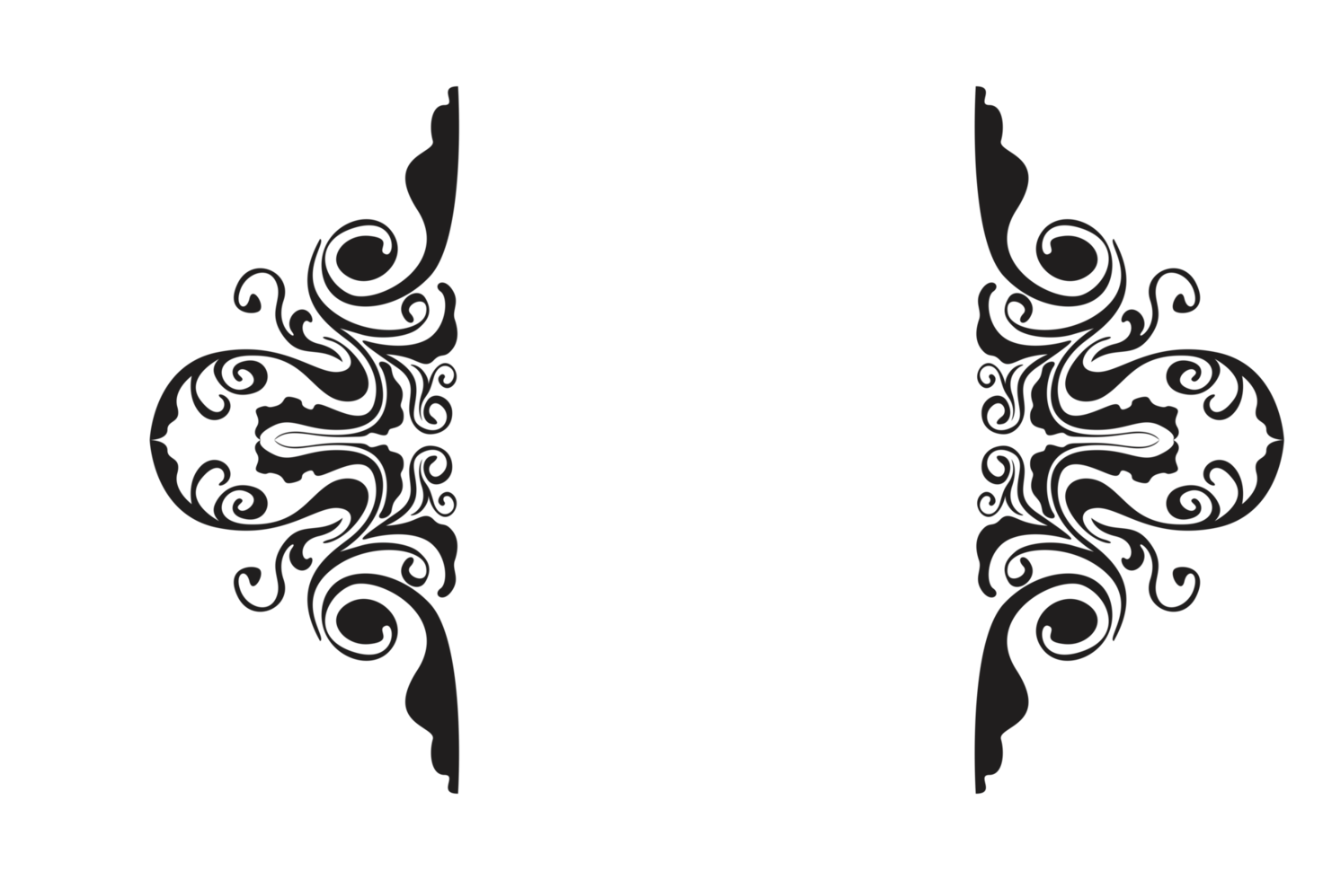 Swirl Ornament Border With Transparent Background png
