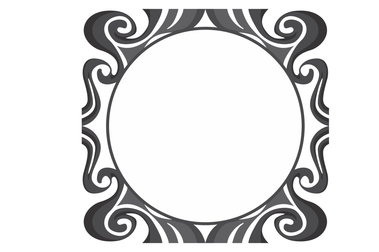 Swirl Ornament Border With Transparent Background png