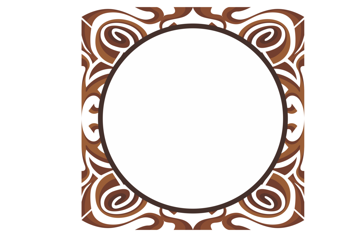 Swirl Ornament Border With Transparent Background png