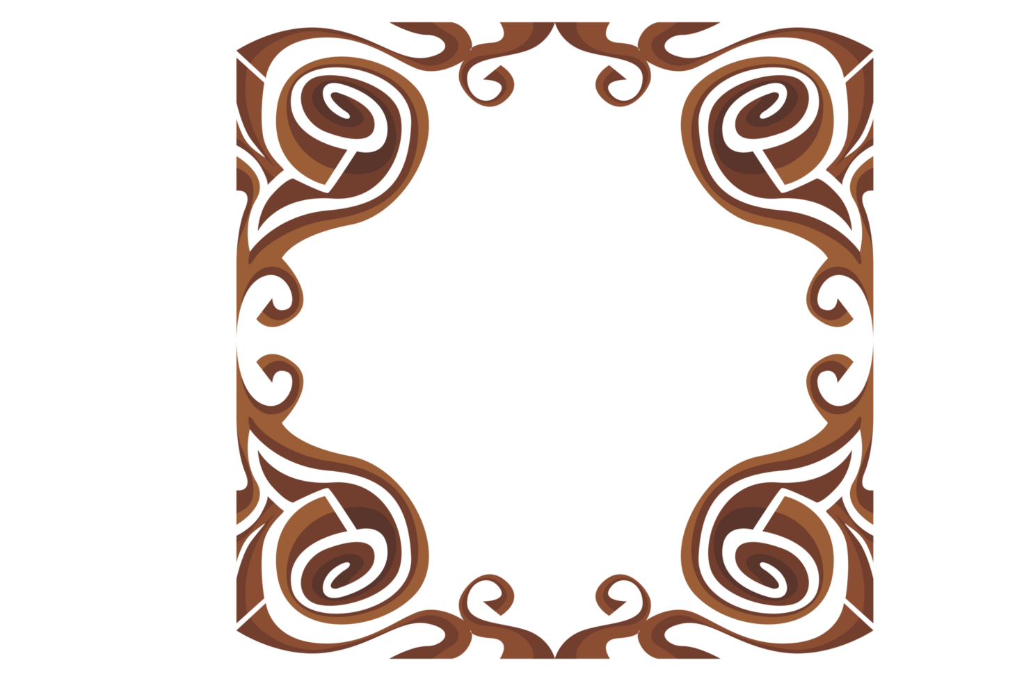Swirl Ornament Border With Transparent Background png