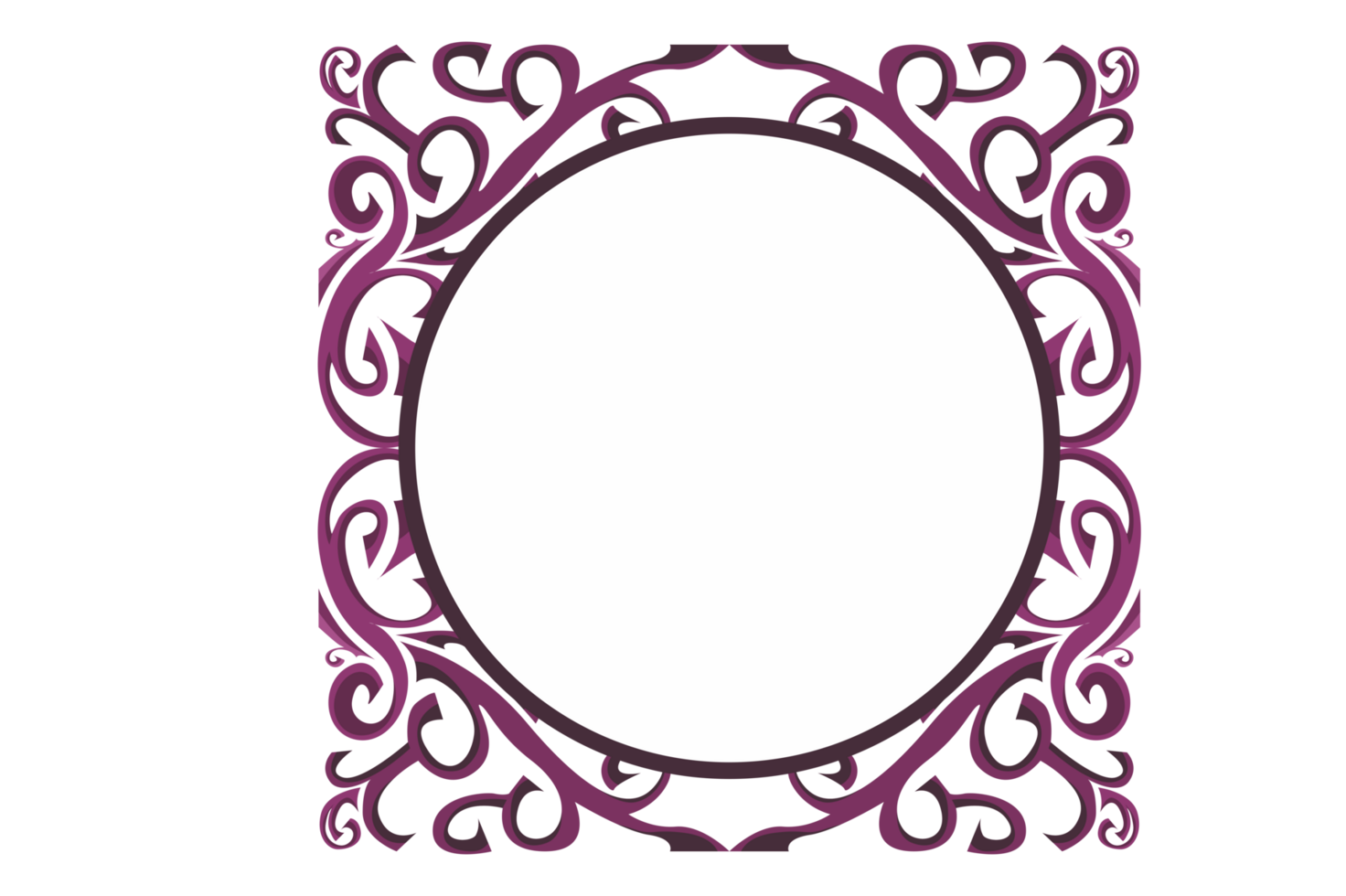 Swirl Ornament Border With Transparent Background png
