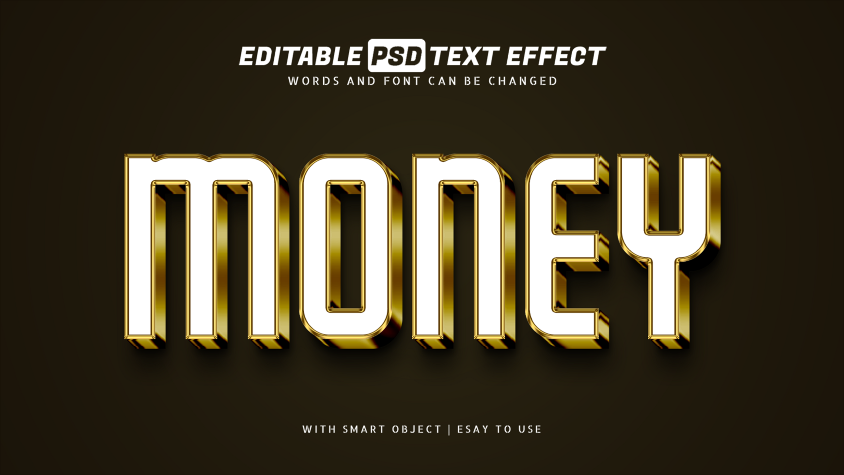 Money 3d text effect editable psd
