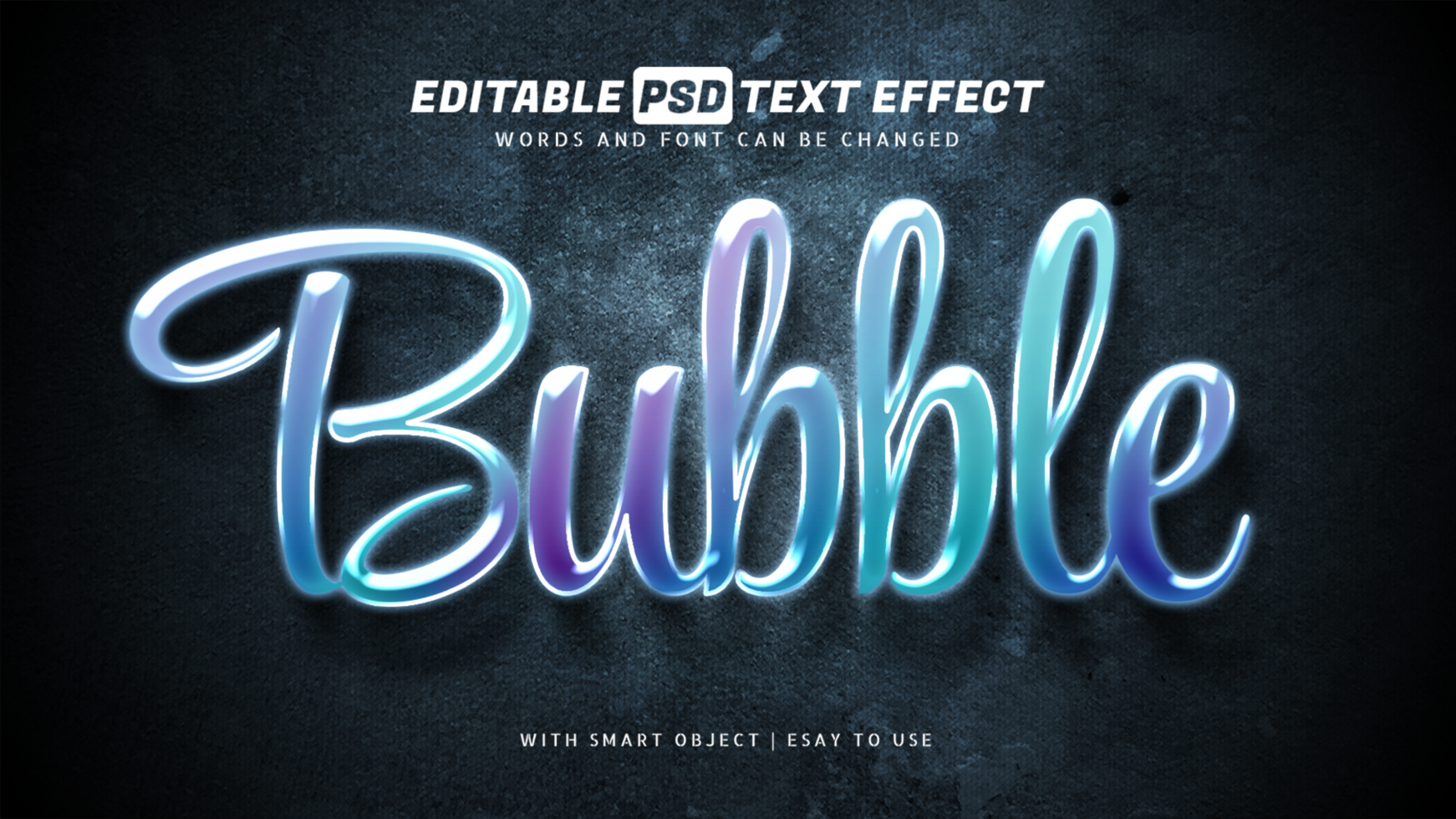 Blase 3d Text bewirken editierbar psd