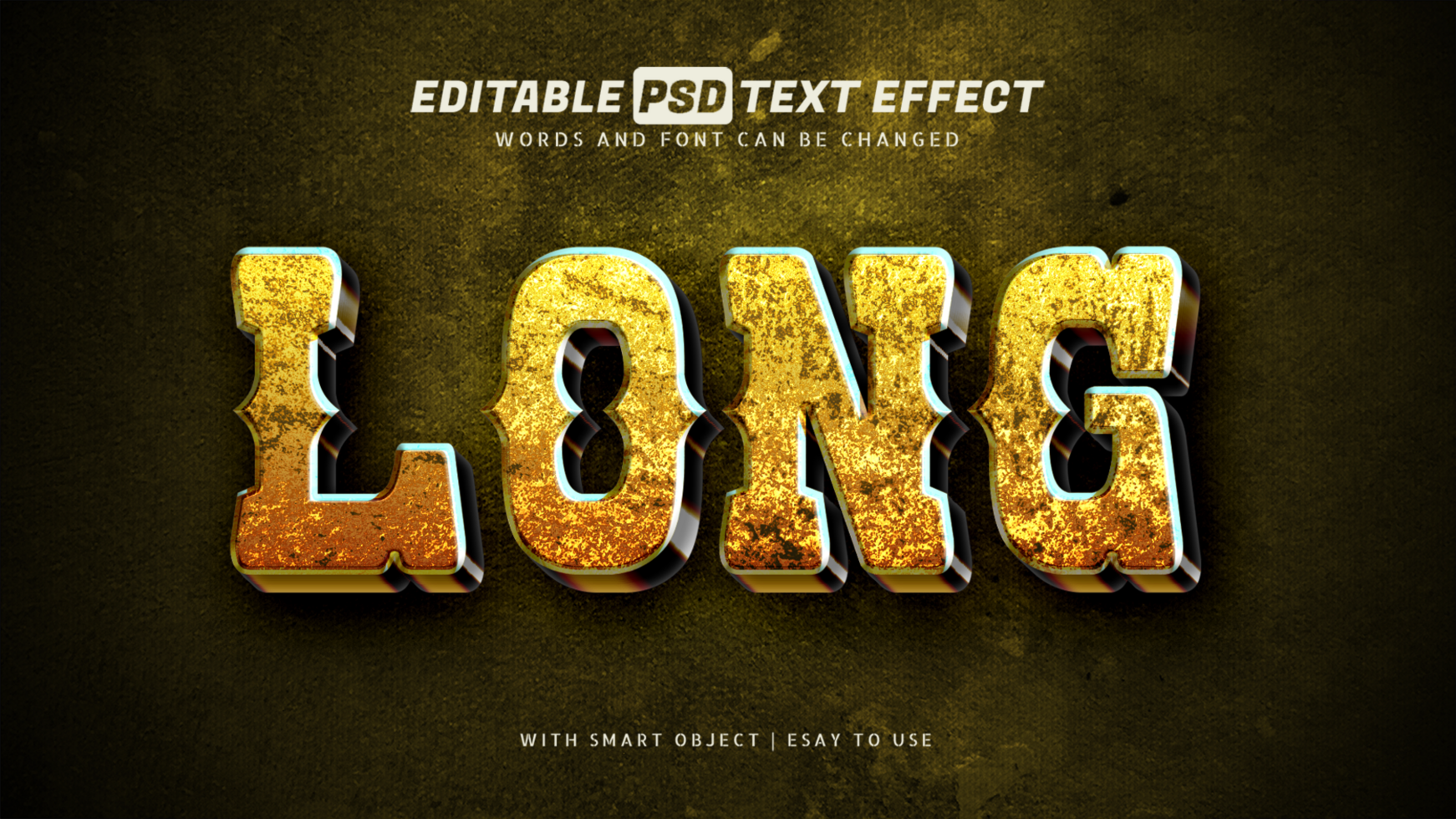 Long text effect 3d style editable psd