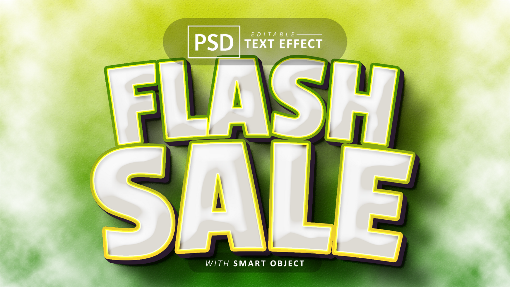 Flash sale text - editable comic font effects psd