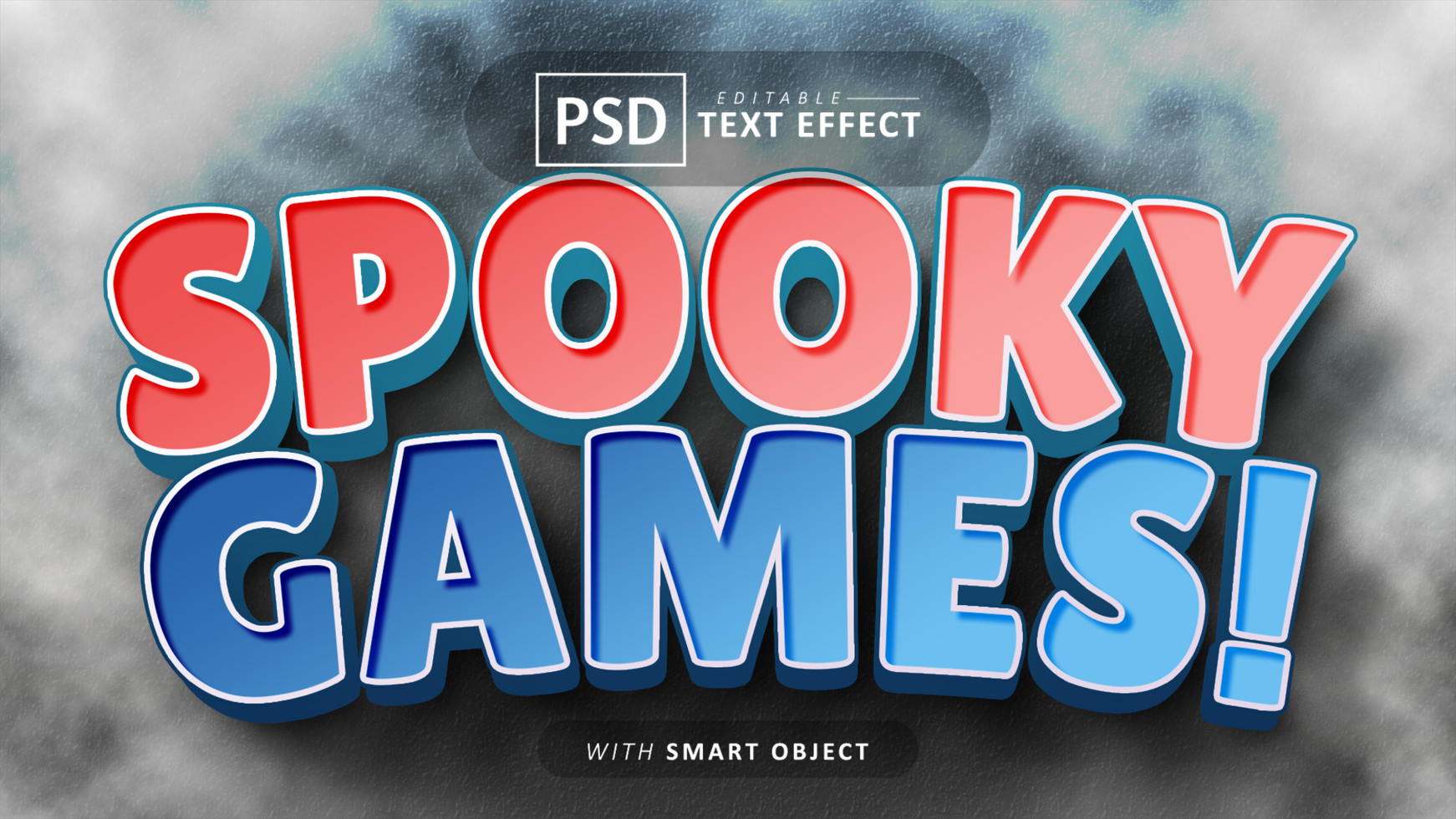 Spooky game text effect editable psd
