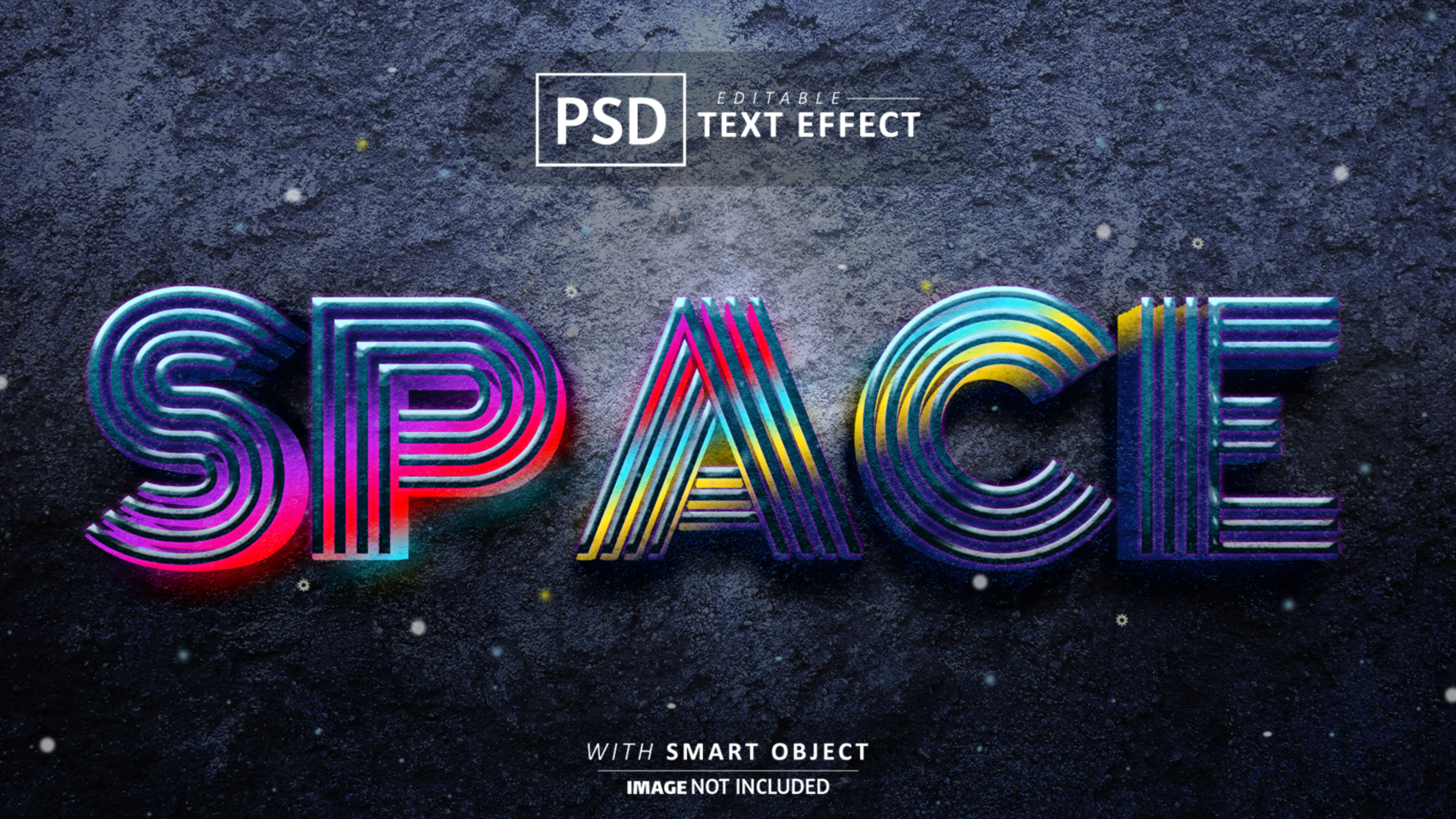 Space text effect editable psd